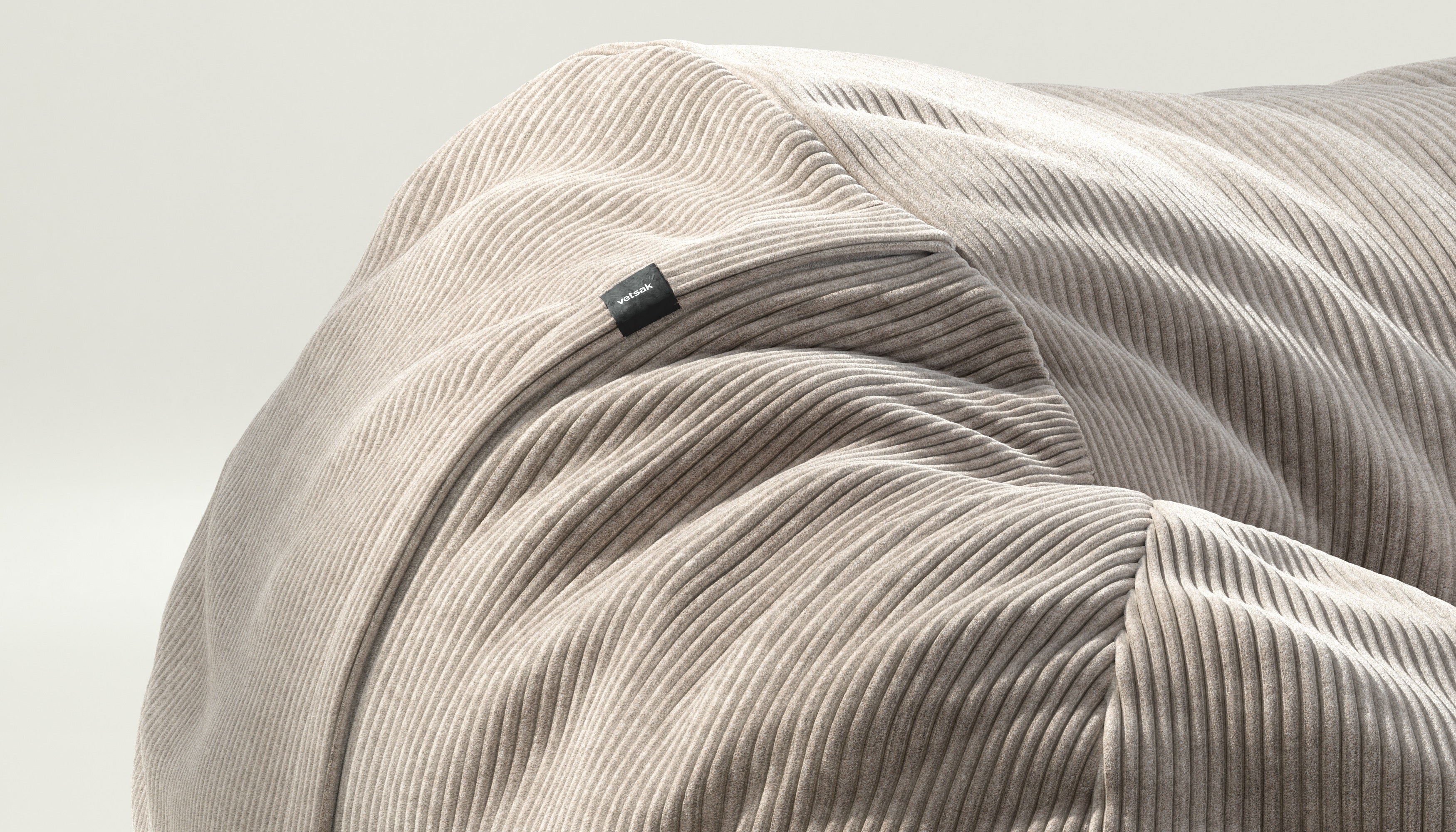 vetsak | Cover Sitzsack Large - Cord Velour - Platinum - Image 3