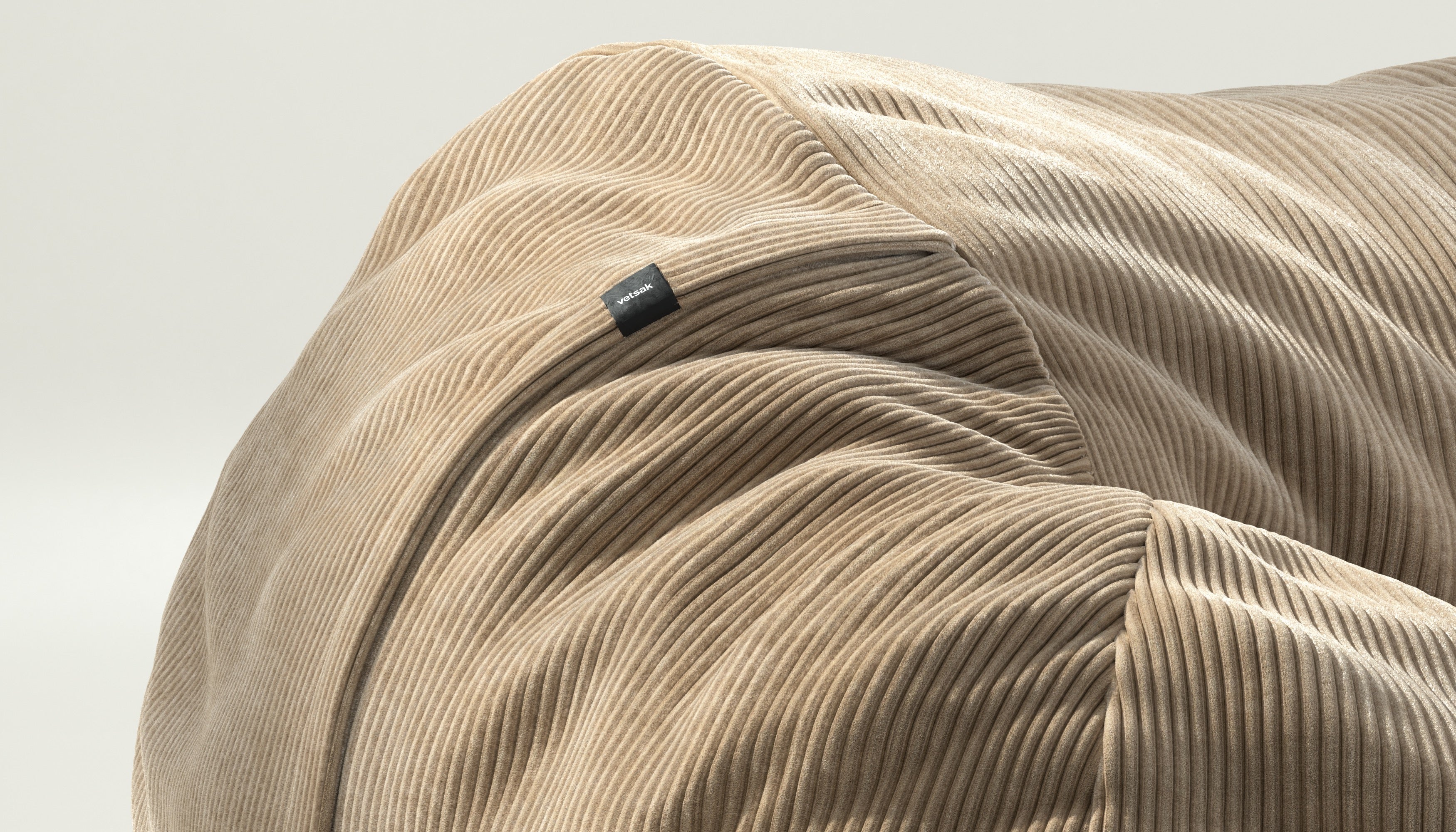 vetsak | Cover Sitzsack Large - Cord Velour - Sand - Image 3