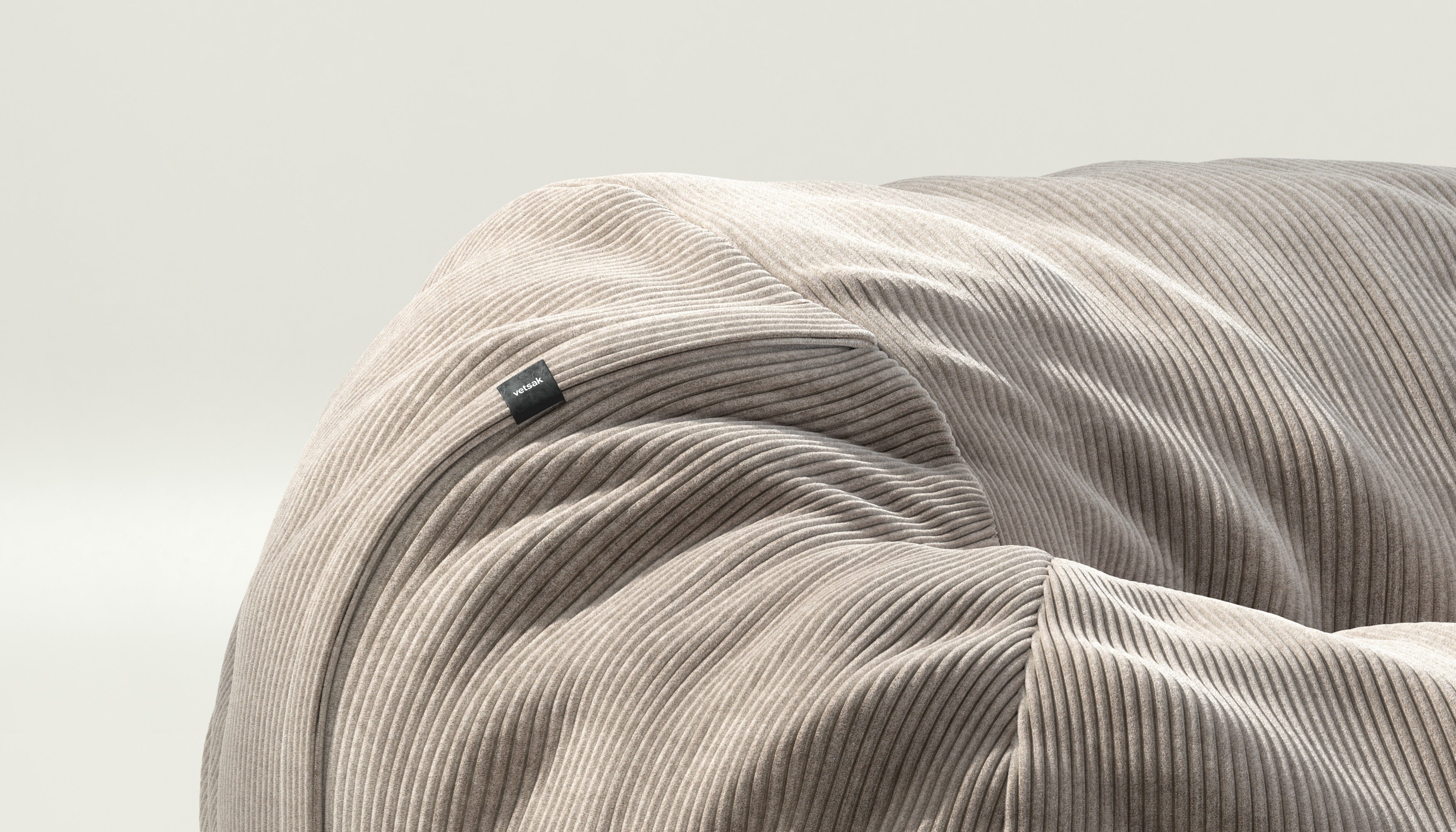 vetsak | Cover Sitzsack Medium - Cord Velour - Platinum - Image 3