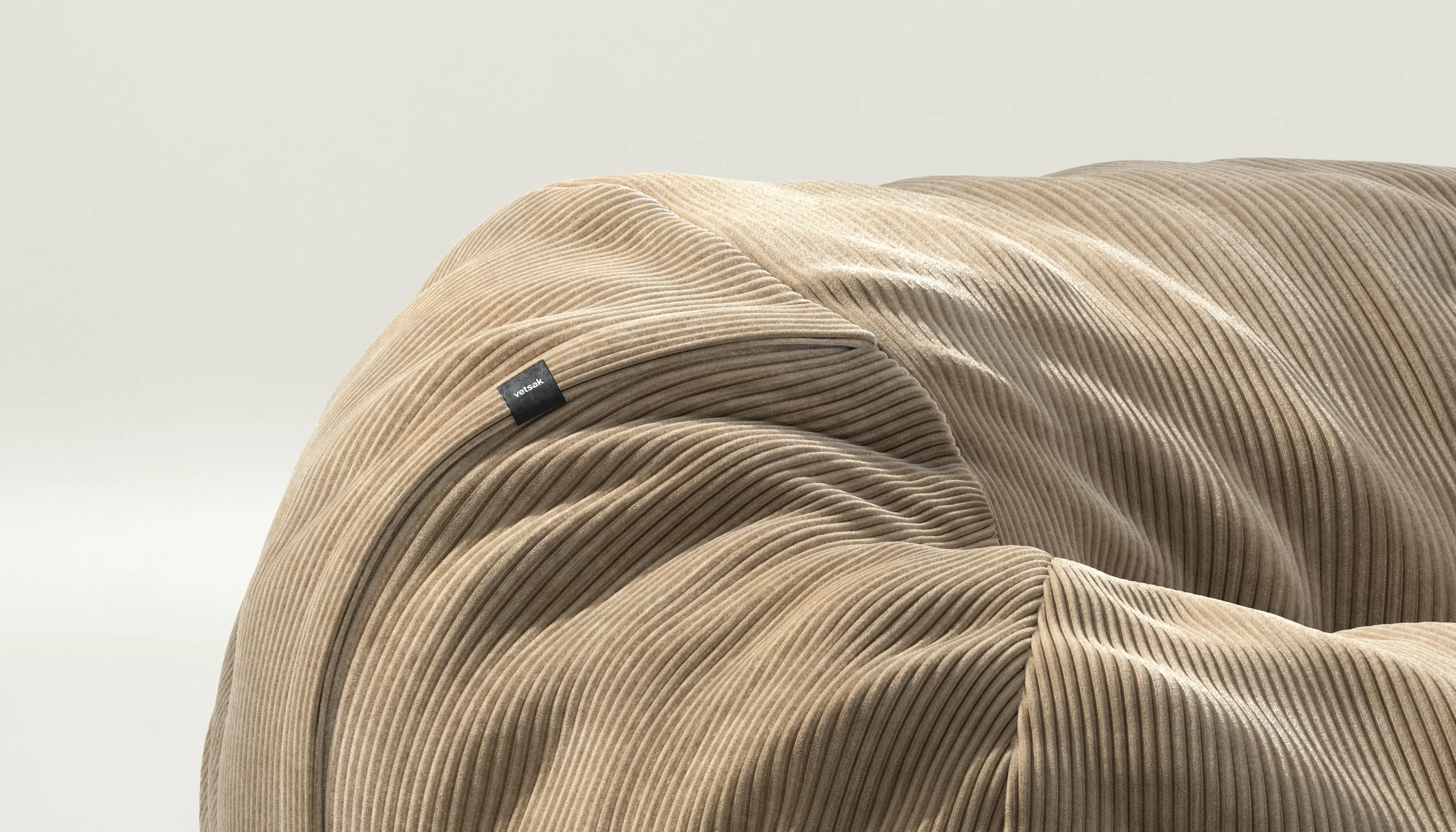 vetsak | Cover Sitzsack Medium - Cord Velour - Sand - Image 3