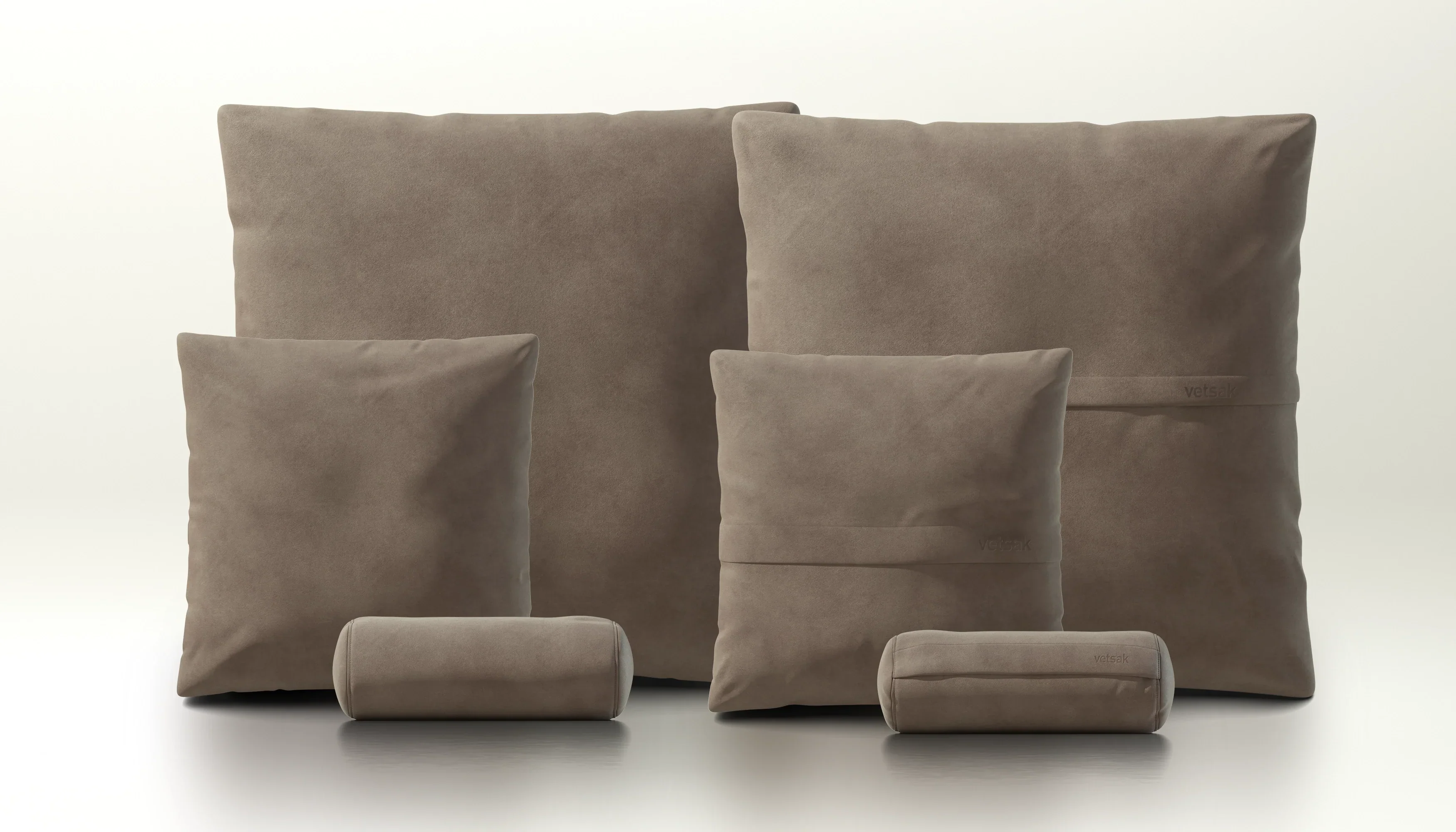 Pillow Set 3 - leather - cacao