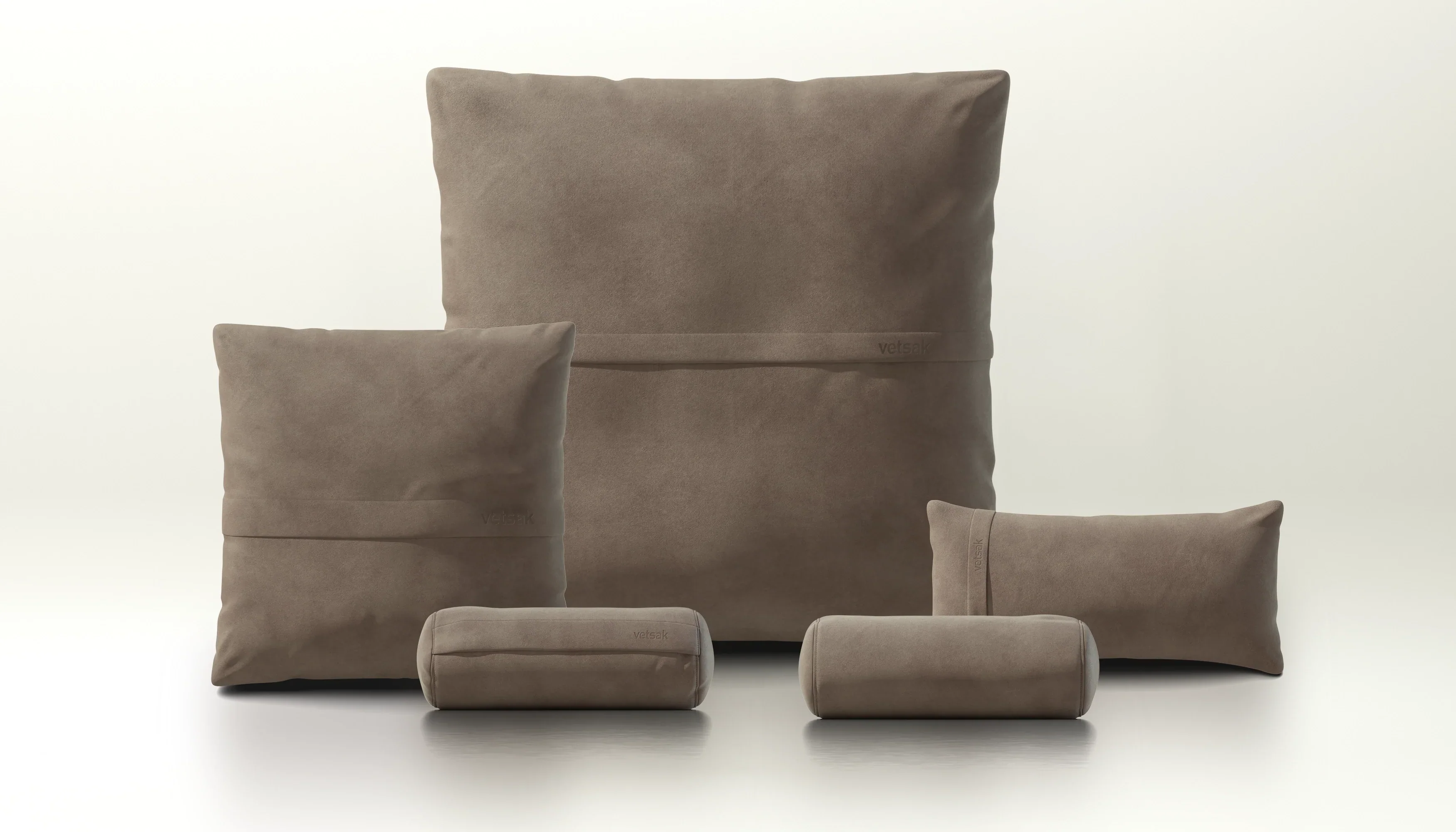 Pillow Set 4 - leather - cacao