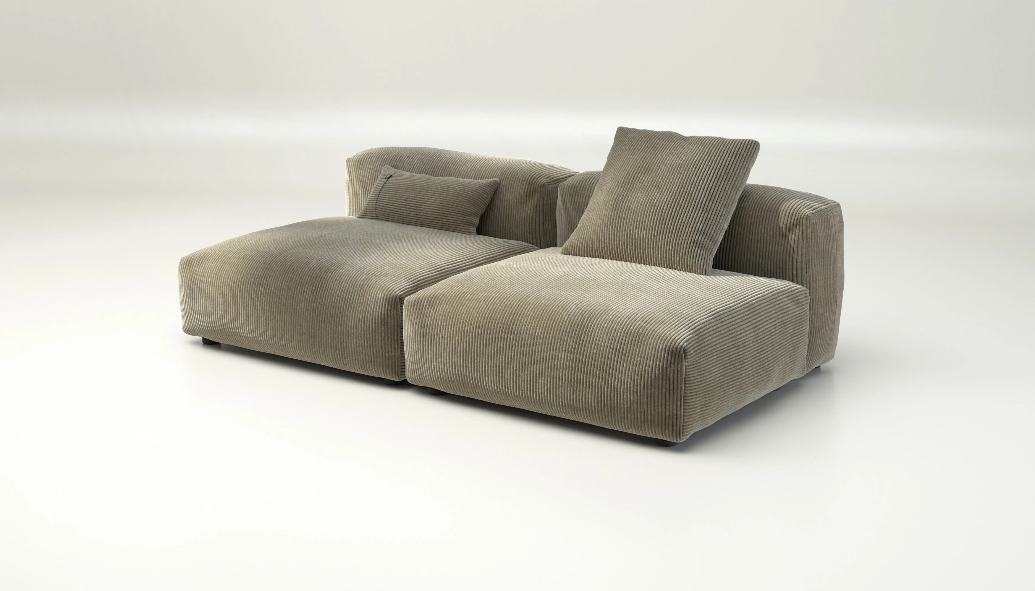 vetsak | Sofa Set 01 Large - Cord Velour - Khaki | Modulares Sofa | 3.5 Sitzer - Image 3