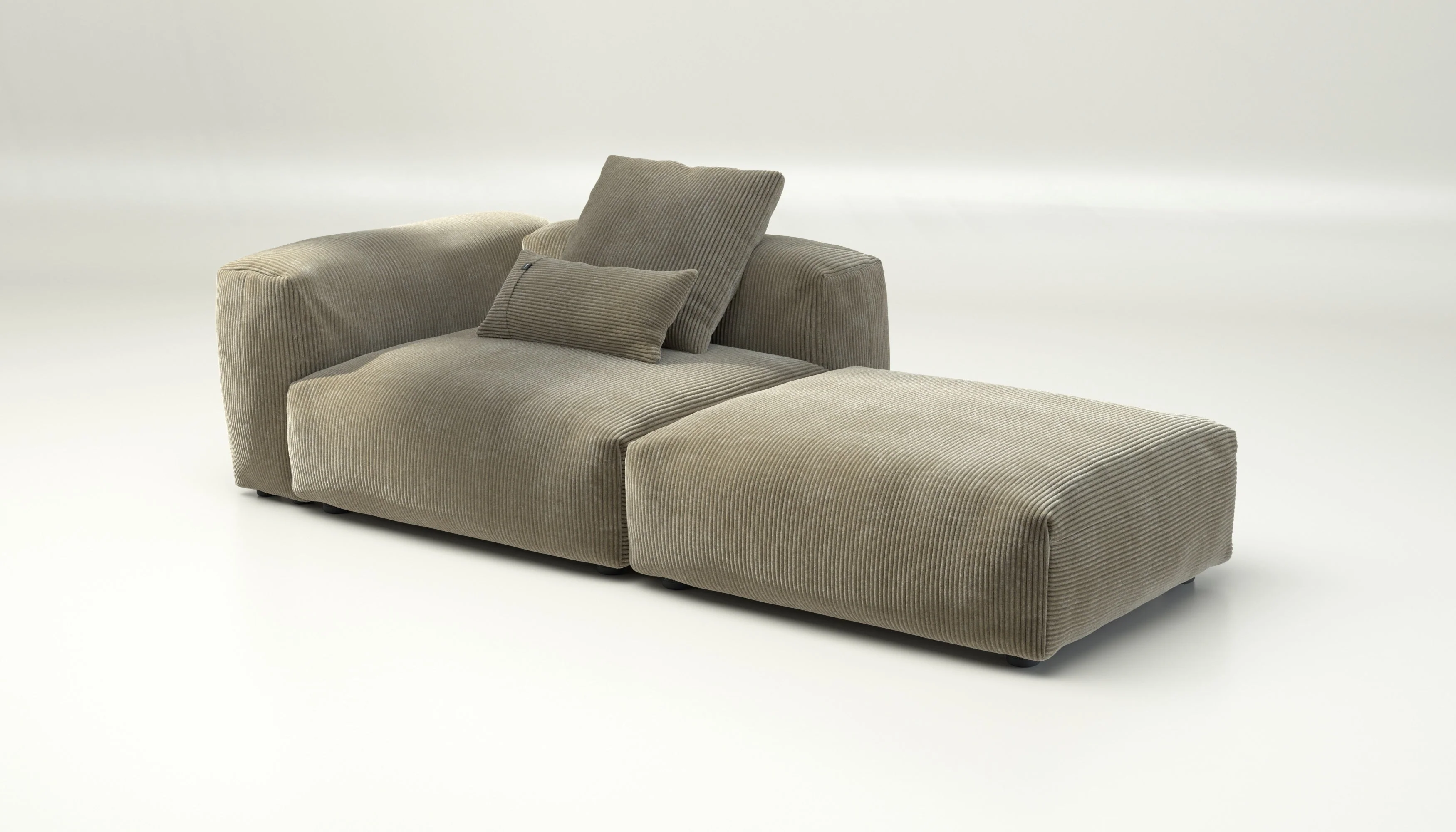 vetsak | Sofa Set 01 Large - Cord Velour - Khaki | Modulares Sofa | 3.5 Sitzer - Image 4