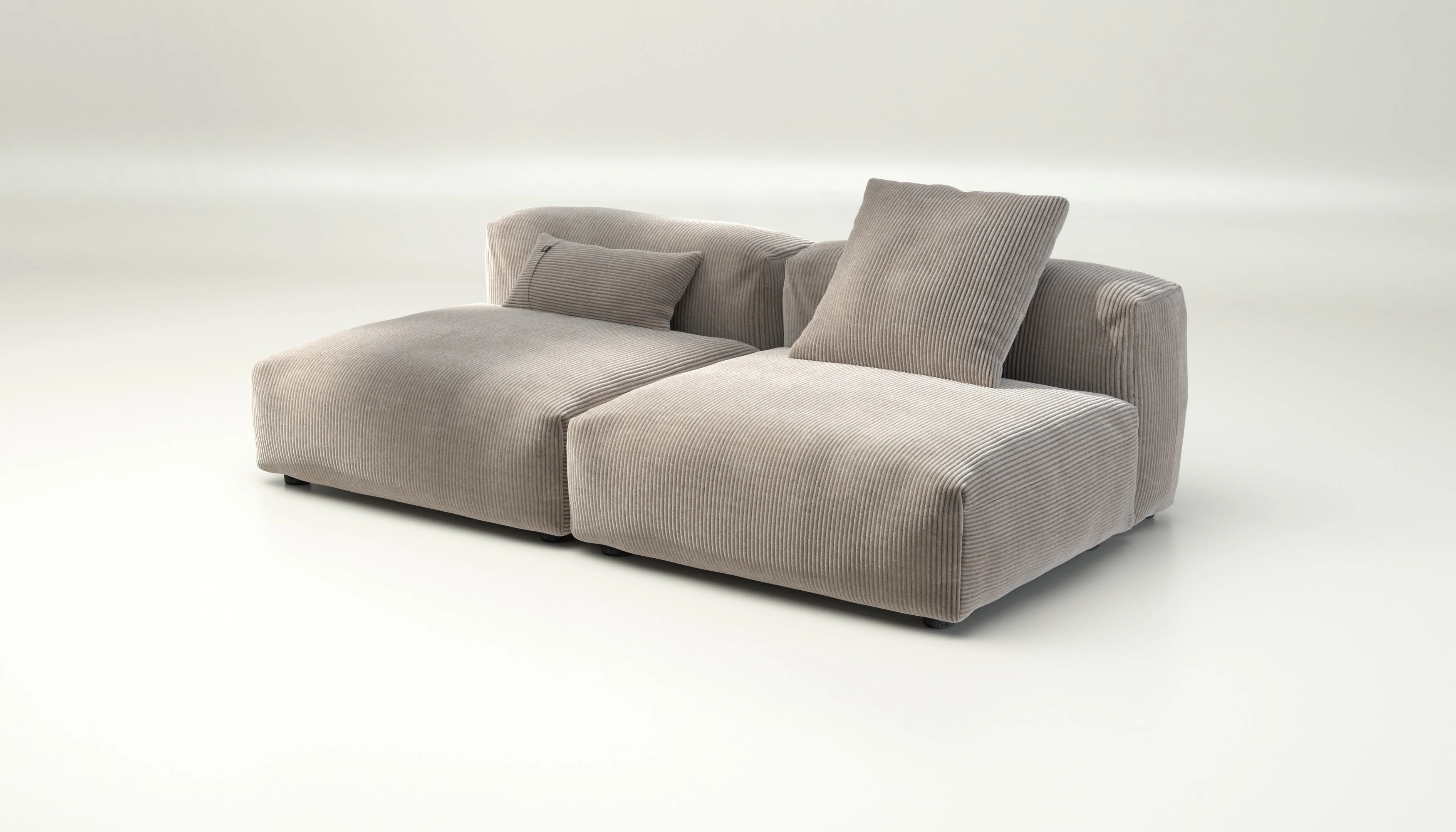 vetsak | Sofa Set 01 Large - Cord Velour - Platinum | Modulares Sofa | 3.5 Sitzer - Image 3