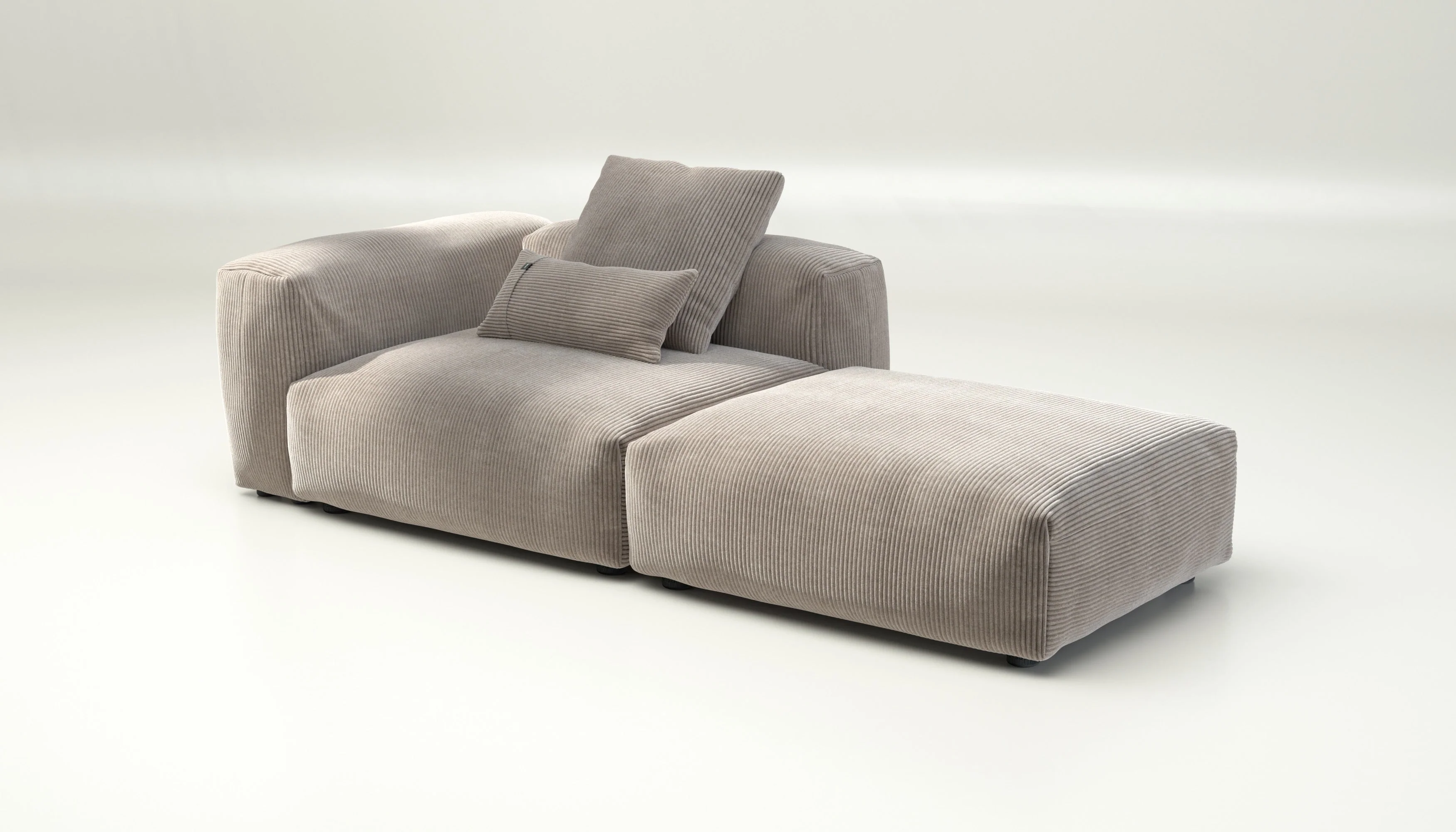 vetsak | Sofa Set 01 Large - Cord Velour - Platinum | Modulares Sofa | 3.5 Sitzer - Image 4