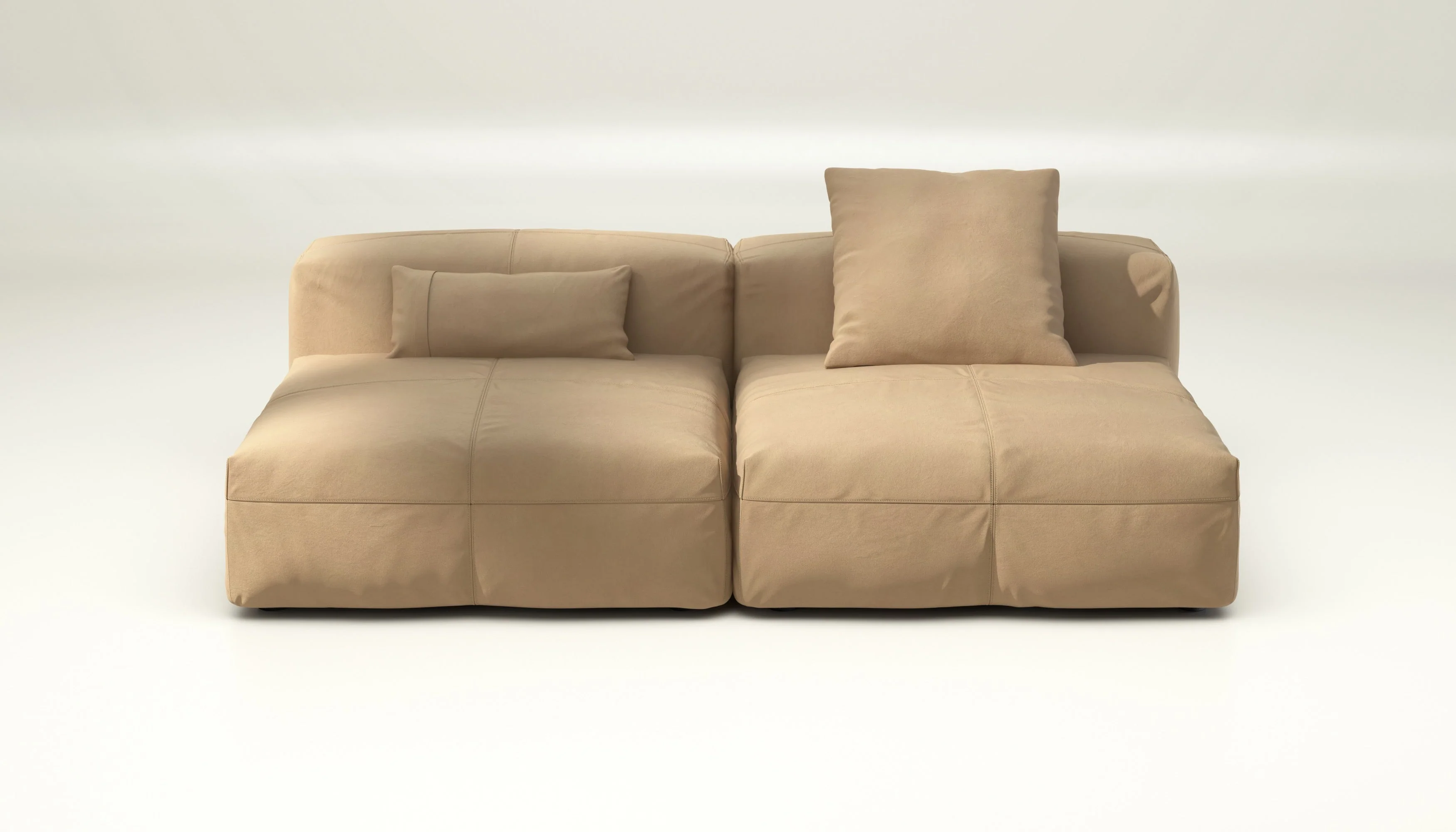 vetsak | Sofa Set 01 Large - Leather - Beige | Modulares Sofa | 3.5 Sitzer