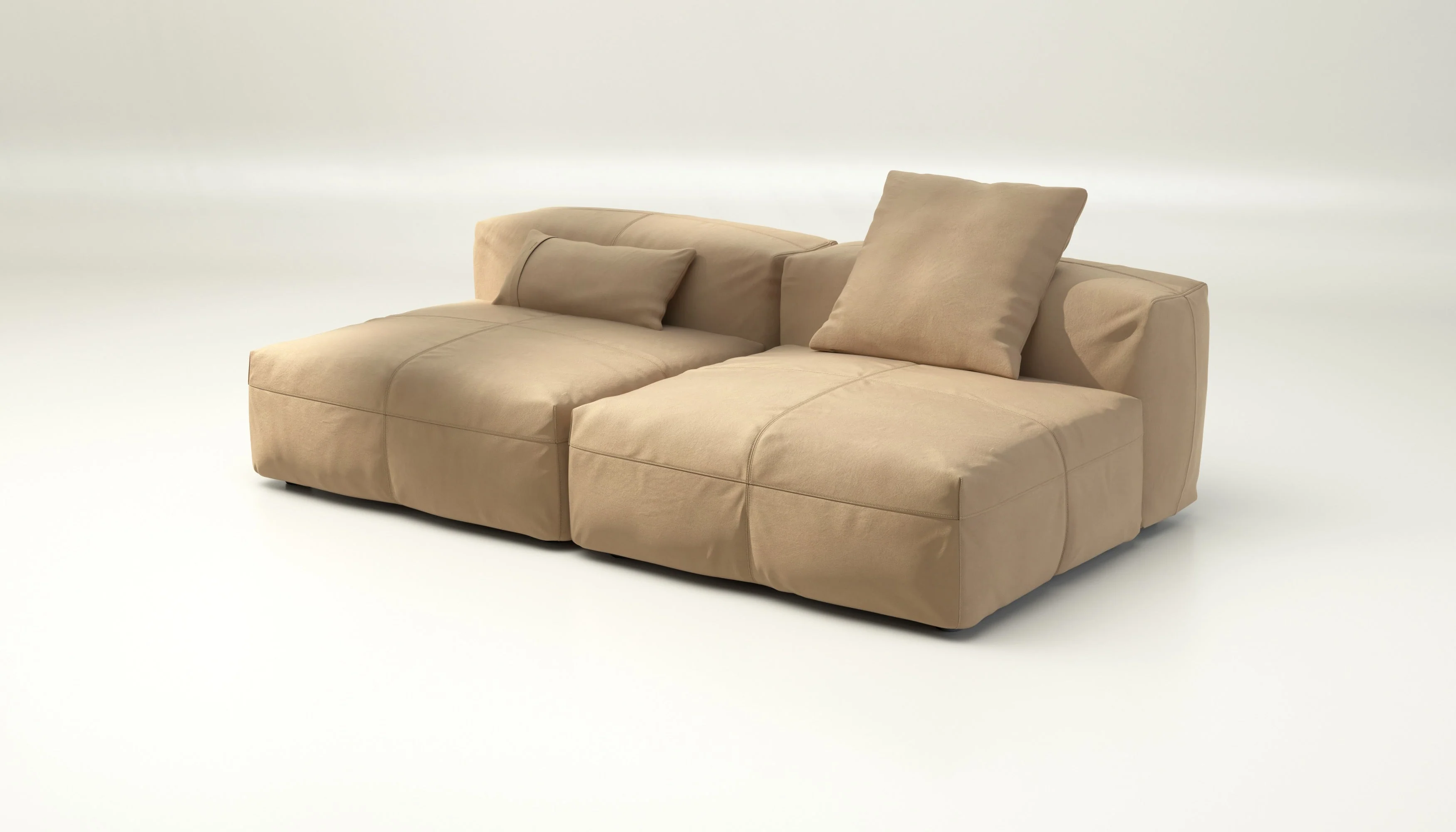 vetsak | Sofa Set 01 Large - Leather - Beige | Modulares Sofa | 3.5 Sitzer - Image 3