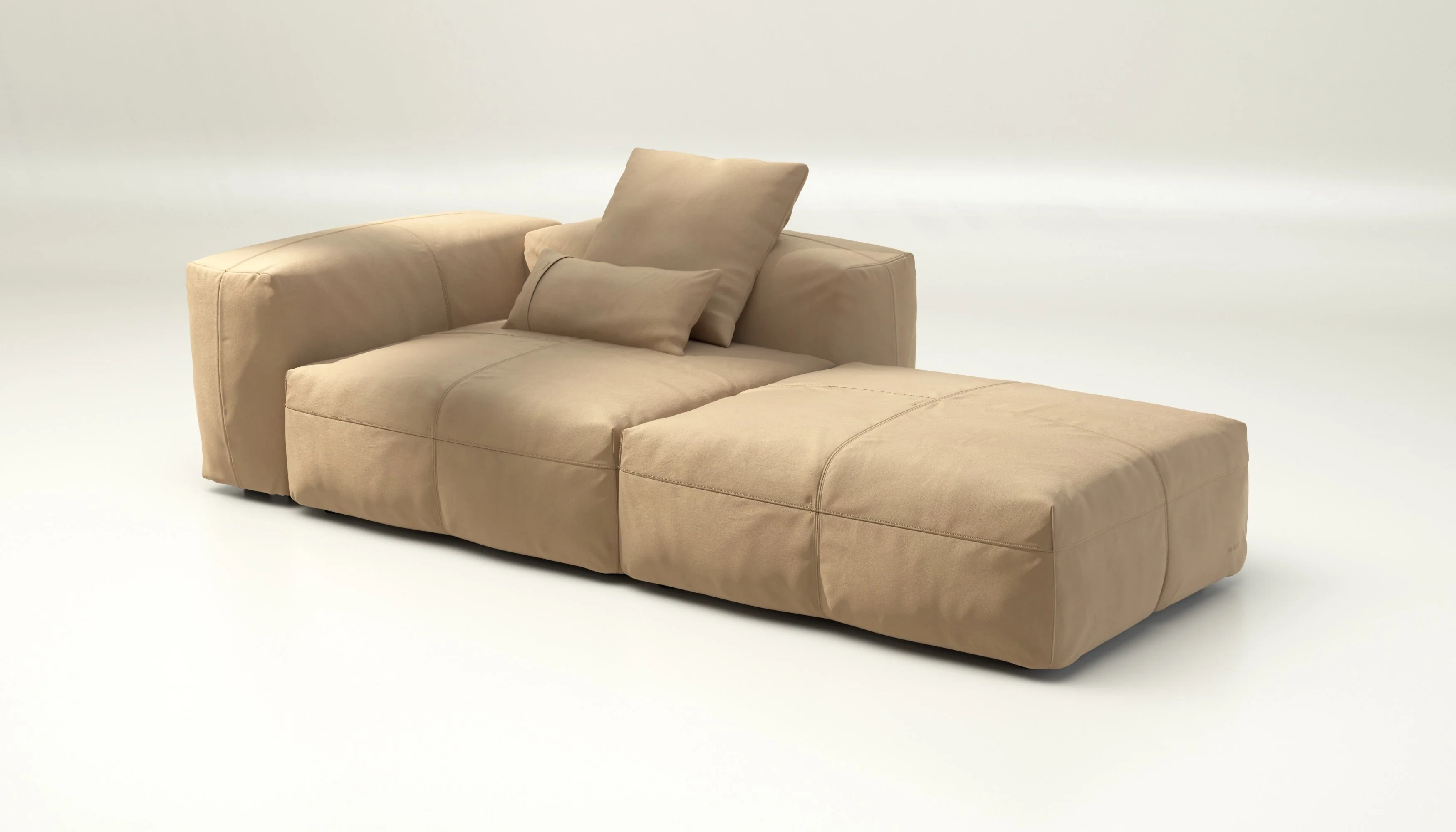 vetsak | Sofa Set 01 Large - Leather - Beige | Modulares Sofa | 3.5 Sitzer - Image 4