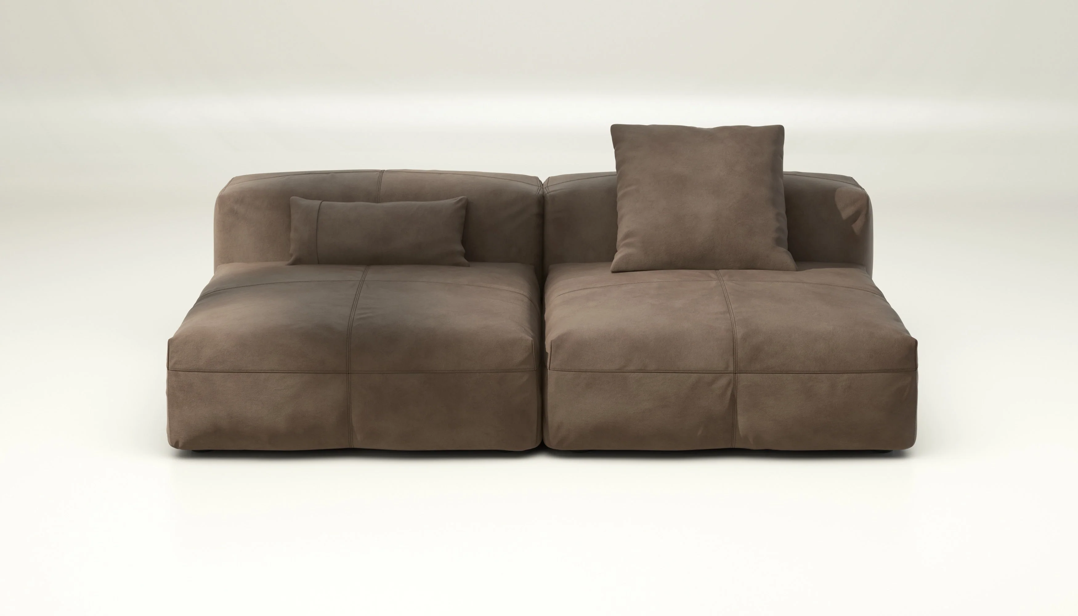 vetsak | Sofa Set 01 Large - leather - cacao | Modulares Sofa | 3.5 Sitzer