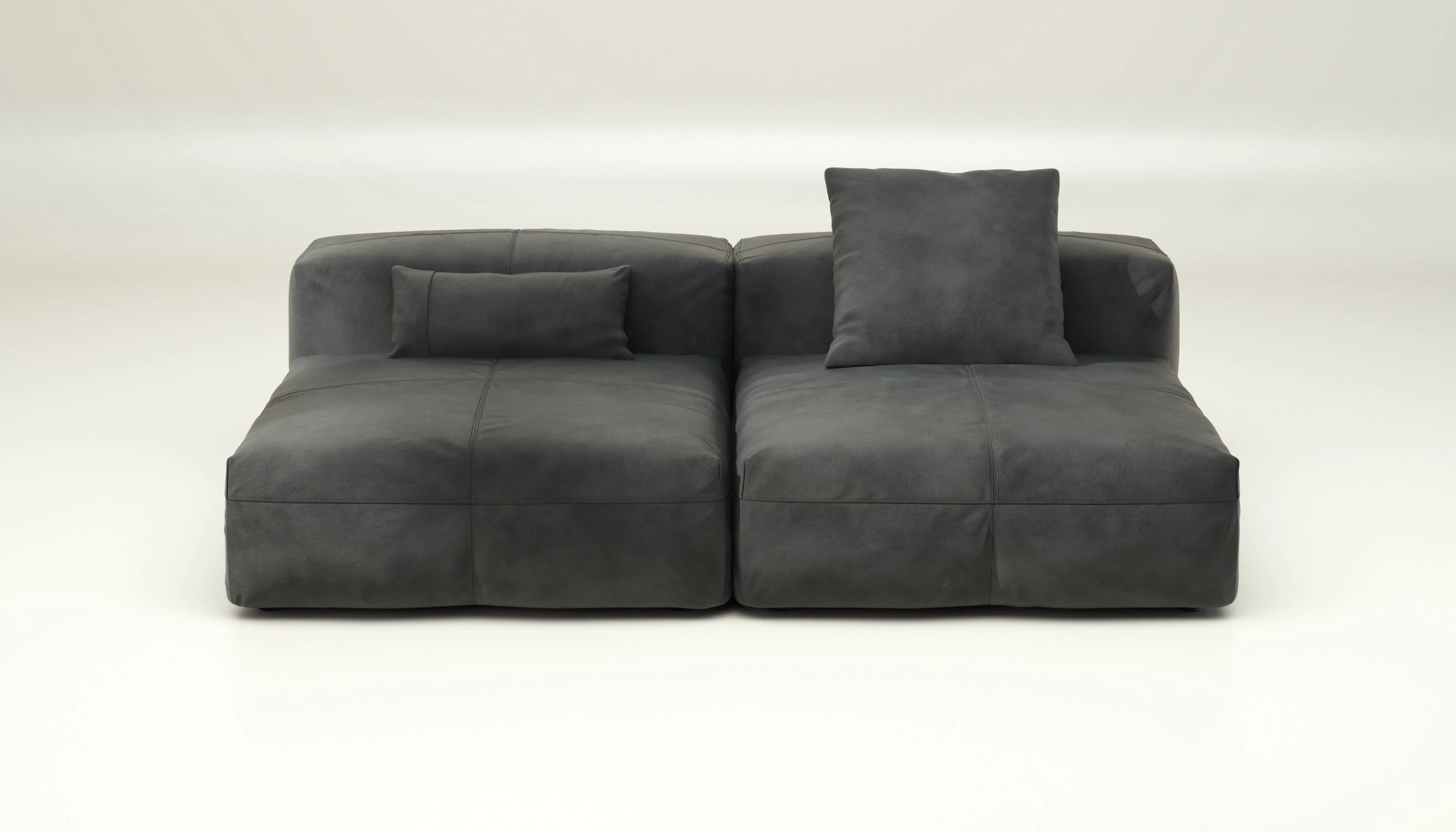 vetsak | Sofa Set 01 Large - Leather - Cacao | Modulares Sofa | 3.5 Sitzer