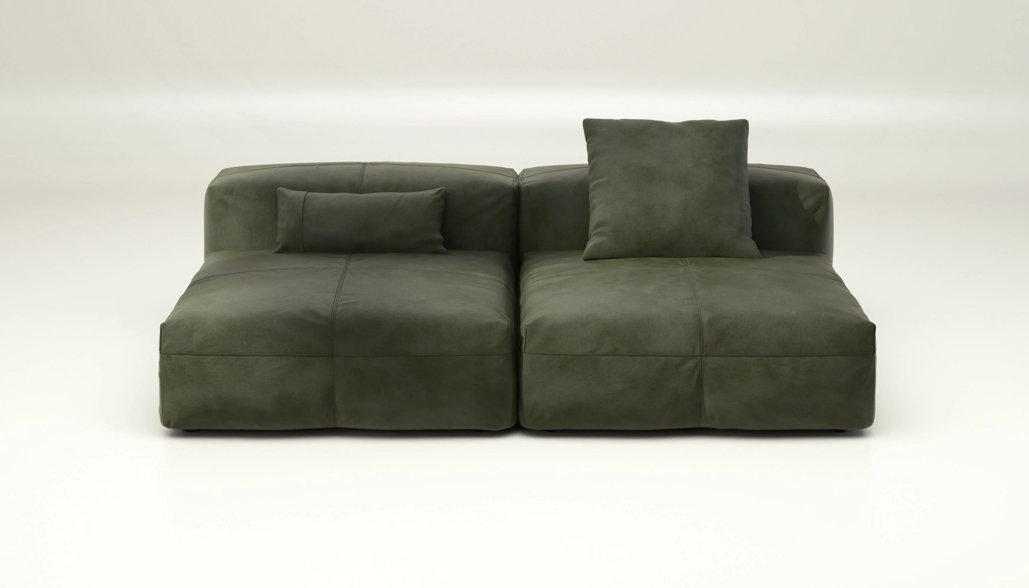 vetsak | Sofa Set 01 Large - Leather - Olive | Modulares Sofa | 3.5 Sitzer