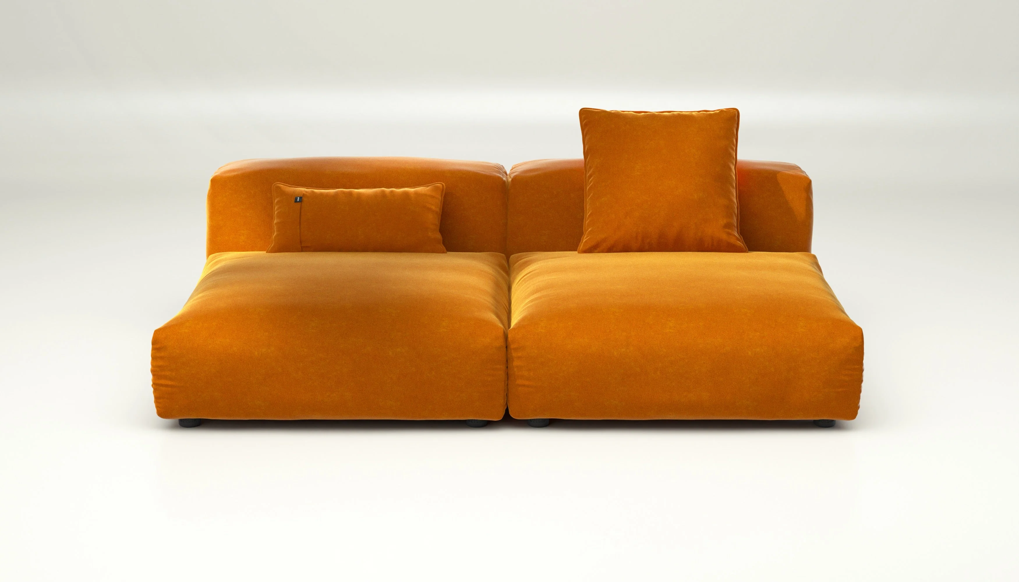 vetsak | Sofa Set 01 Large - Suave - Orange Blaze | Modulares Sofa | 3.5 Sitzer