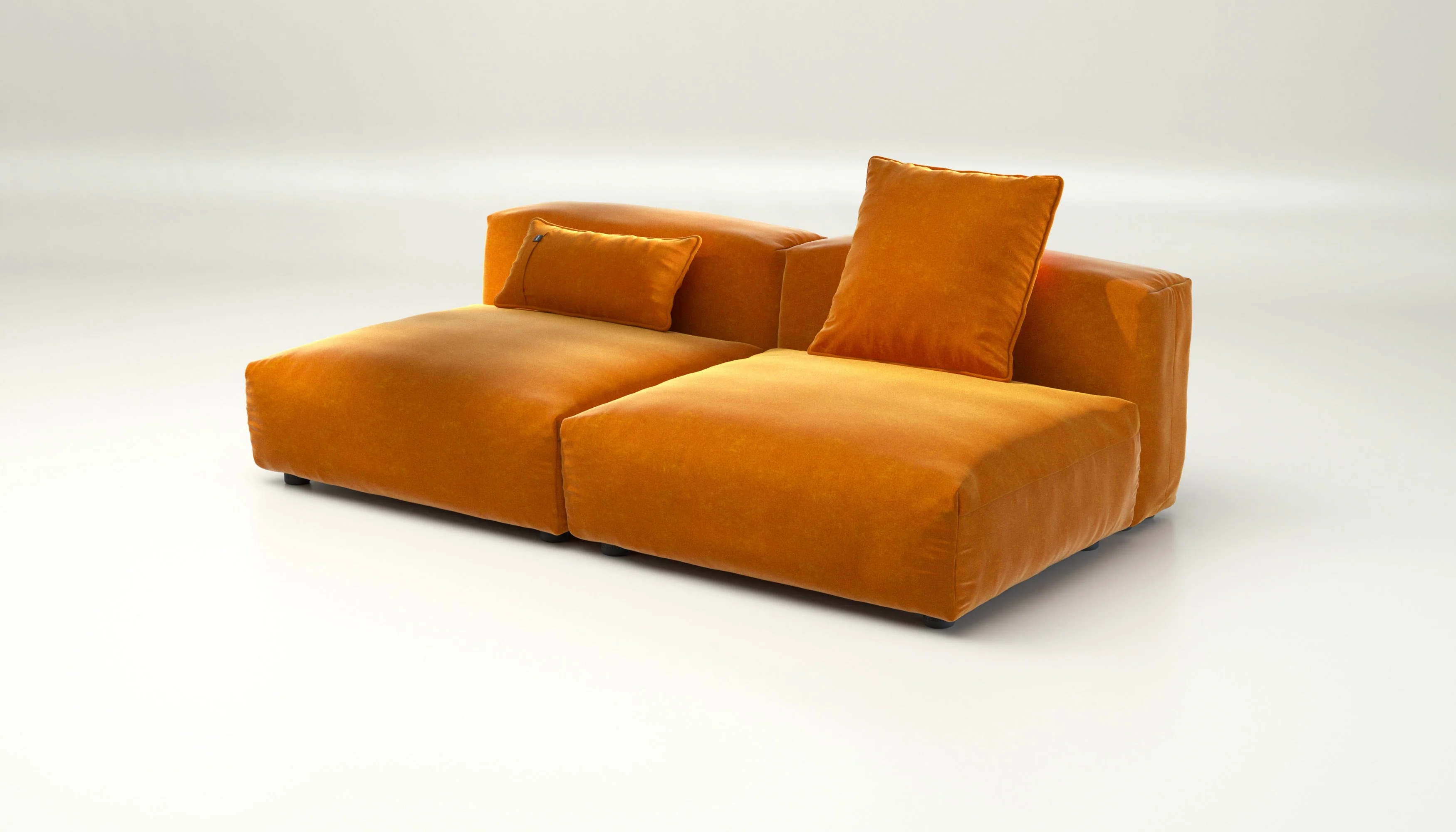 vetsak | Sofa Set 01 Large - Suave - Orange Blaze | Modulares Sofa | 3.5 Sitzer - Image 3
