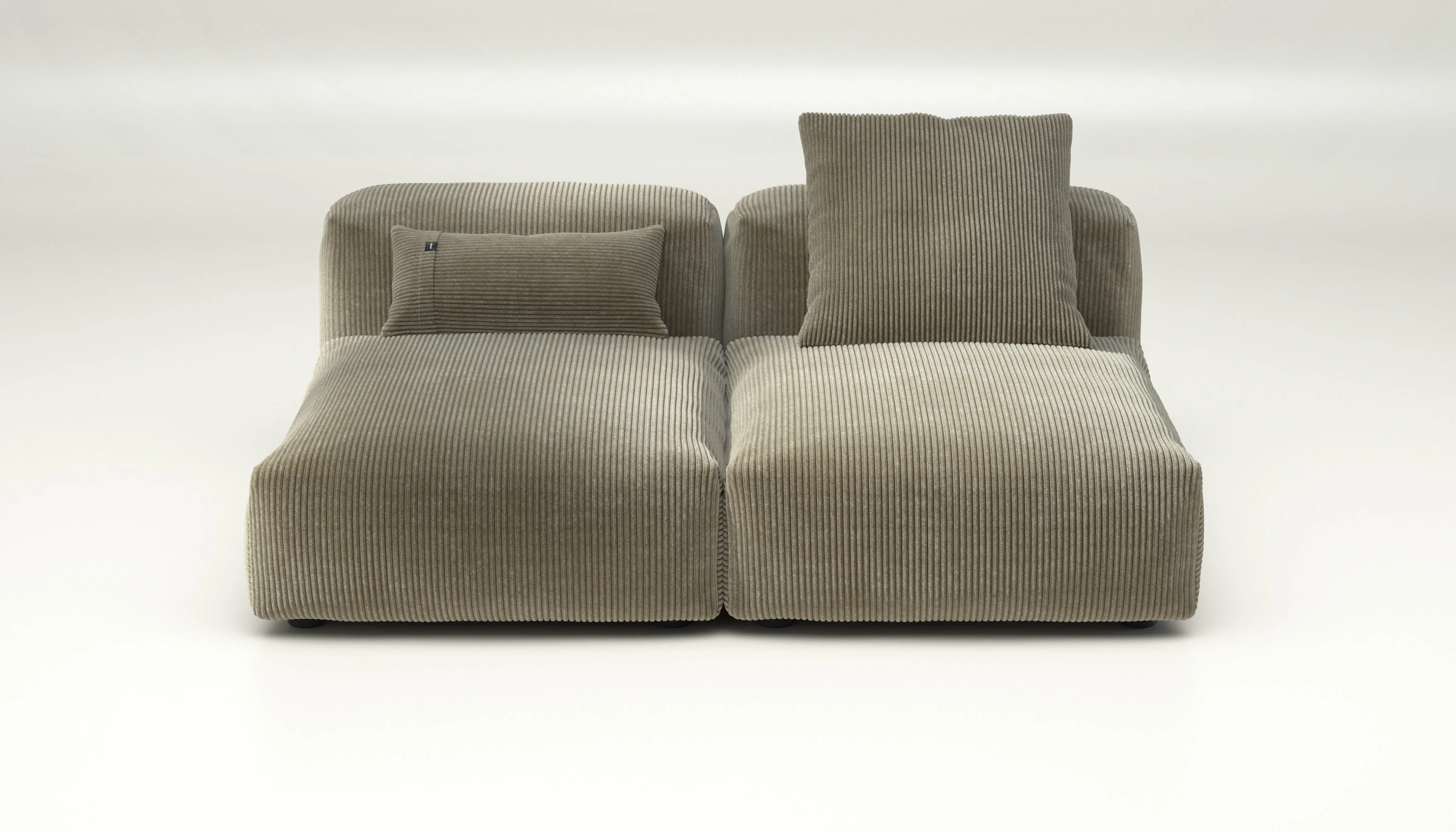 vetsak | Sofa Set 01 Medium - Cord Velour - Khaki | Modulares Sofa | 2.5 Sitzer