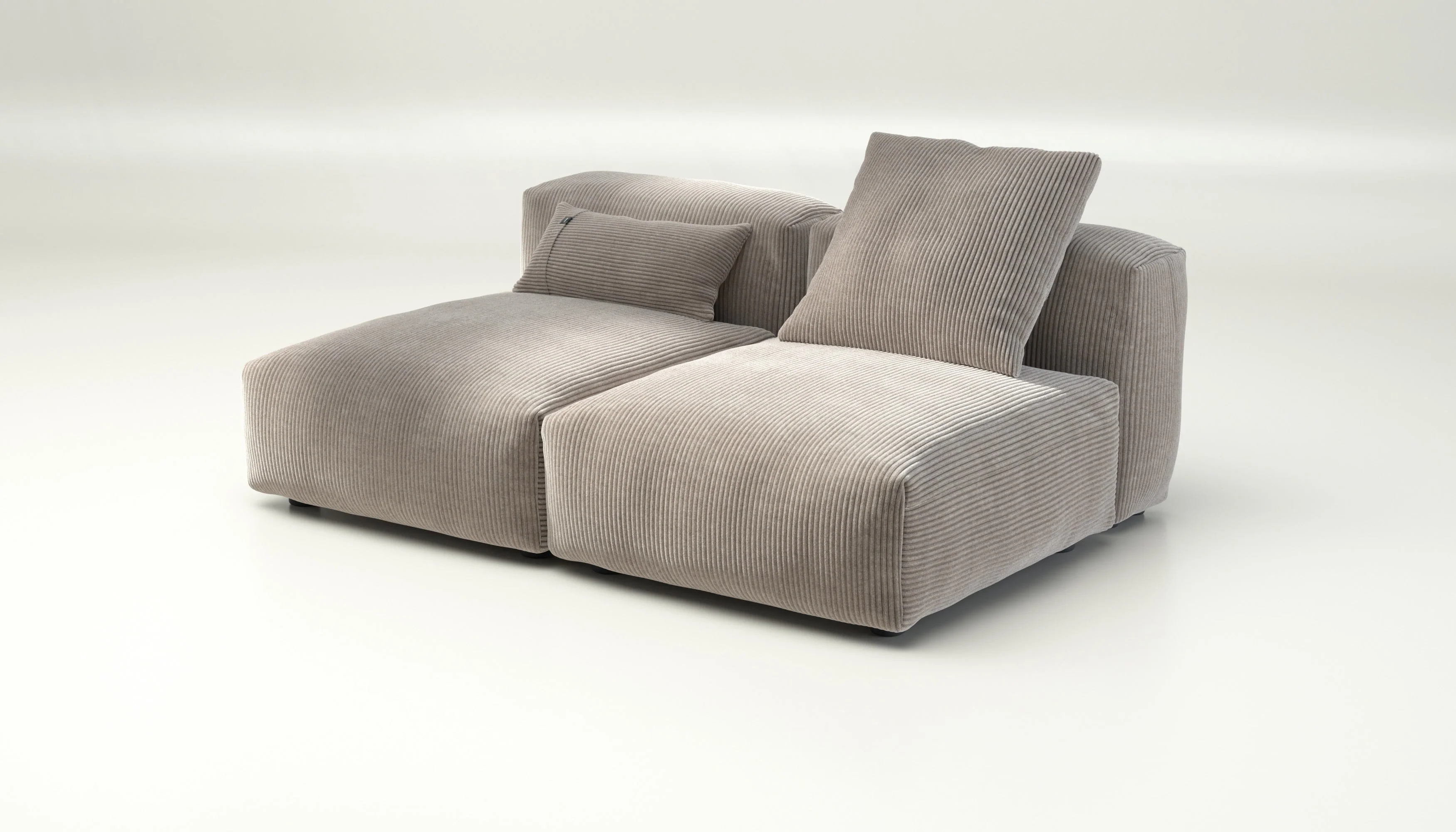 vetsak | Sofa Set 01 Medium - Cord Velour - Platinum | Modulares Sofa | 2.5 Sitzer - Image 3