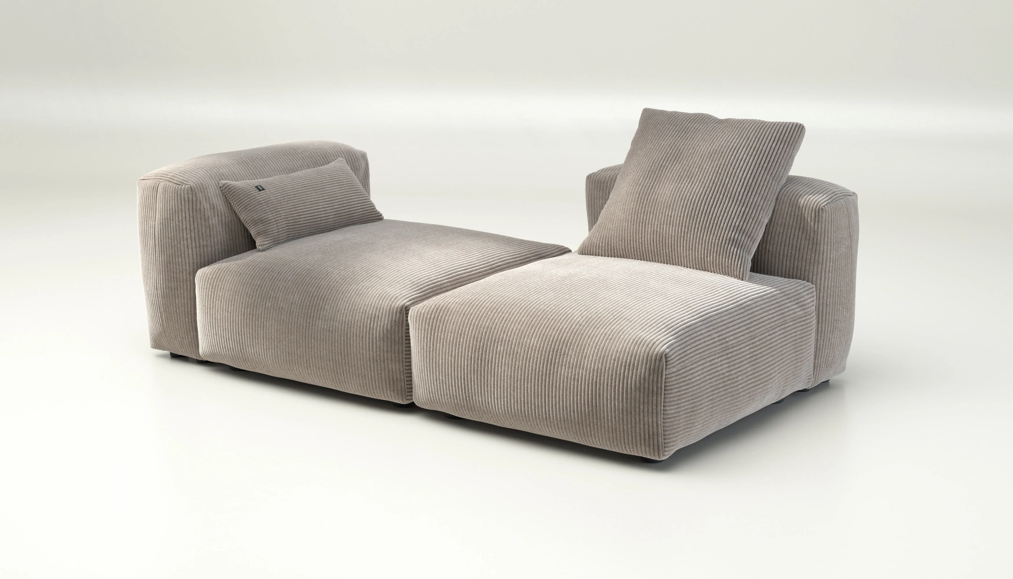 vetsak | Sofa Set 01 Medium - Cord Velour - Platinum | Modulares Sofa | 2.5 Sitzer - Image 4