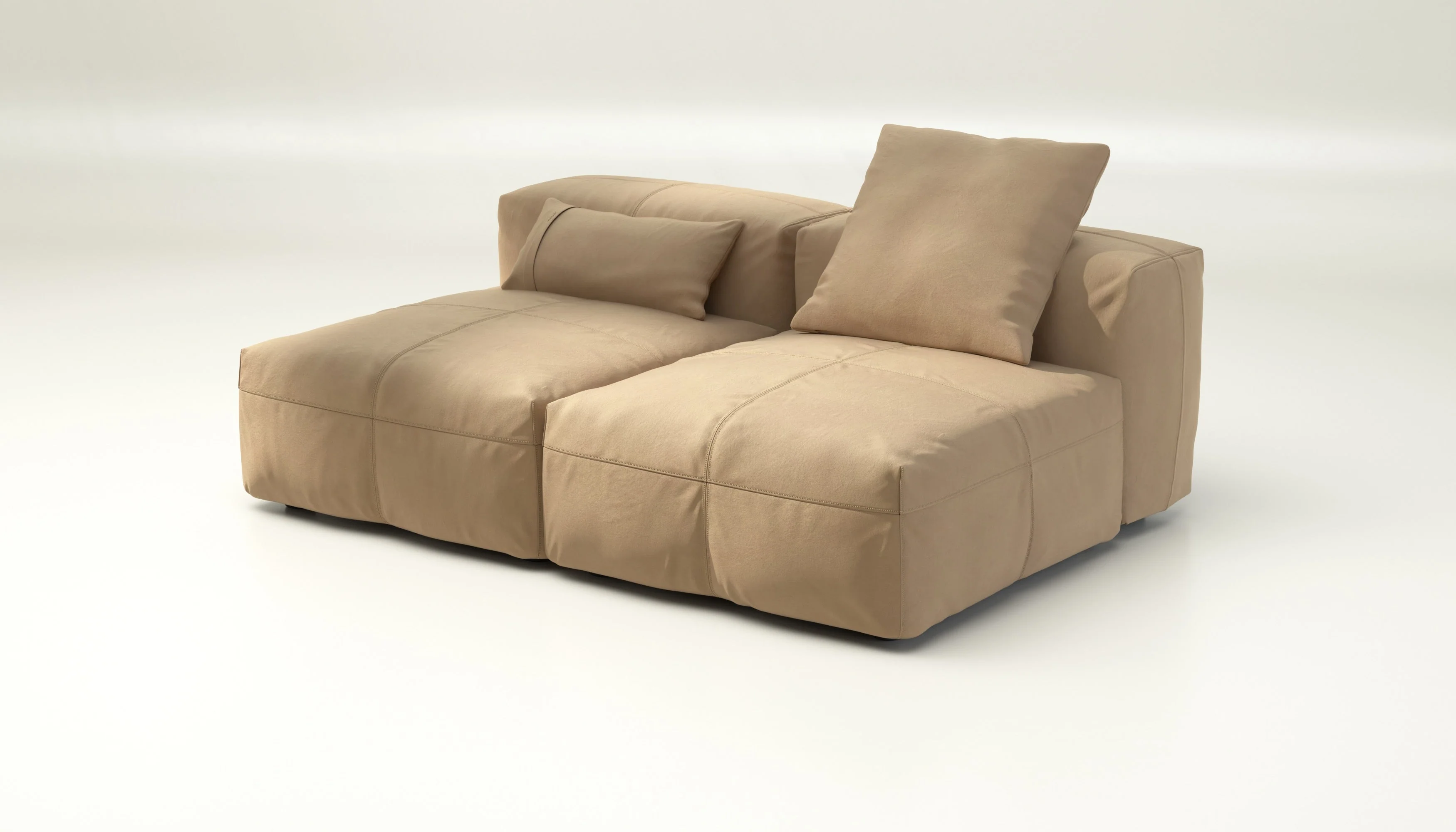 vetsak | Sofa Set 01 Medium - Leather - Beige | Modulares Sofa | 2.5 Sitzer - Image 3