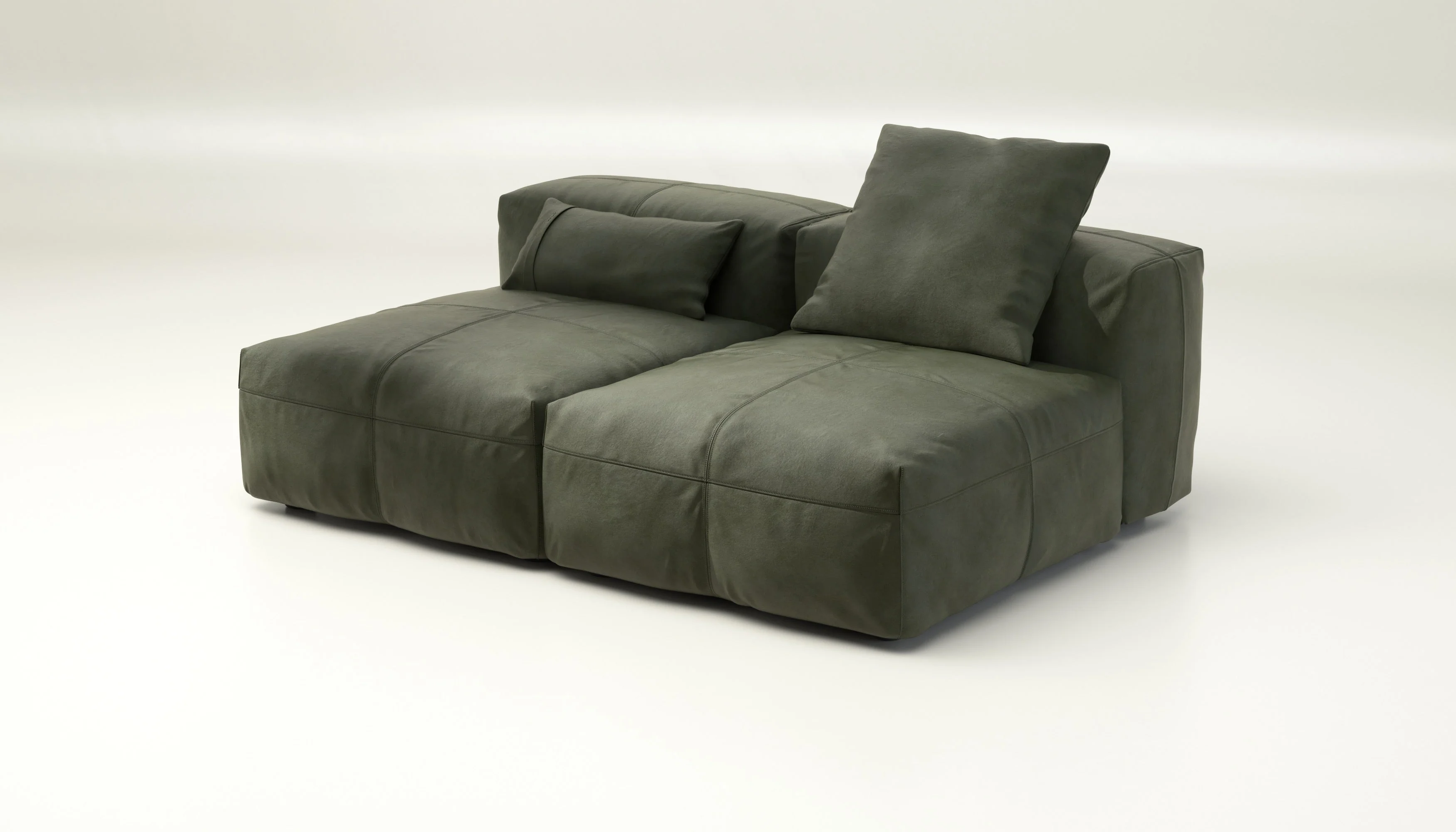 vetsak | Sofa Set 01 Medium - Leather - Olive | Modulares Sofa | 2.5 Sitzer - Image 3