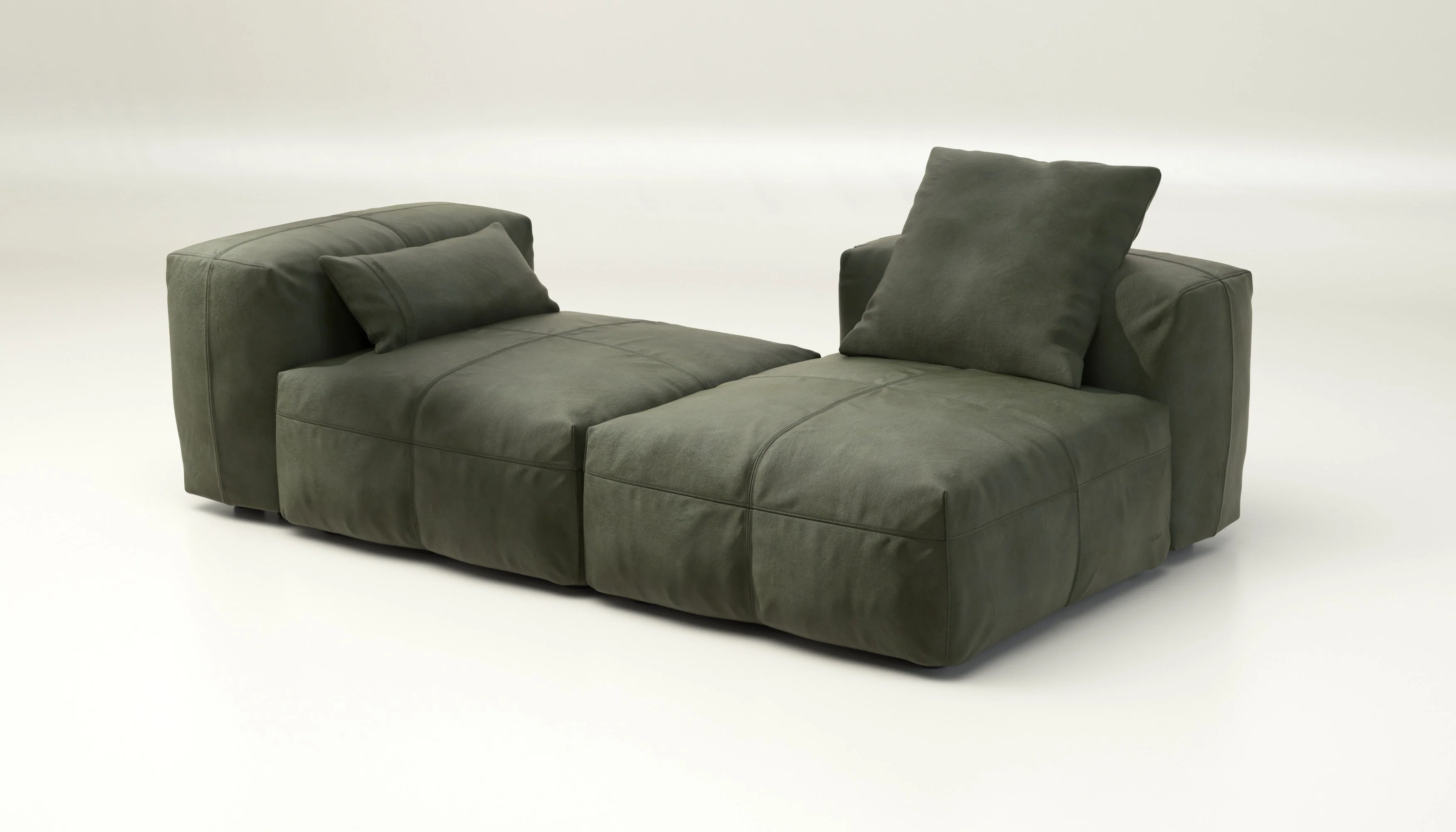 vetsak | Sofa Set 01 Medium - Leather - Olive | Modulares Sofa | 2.5 Sitzer - Image 4