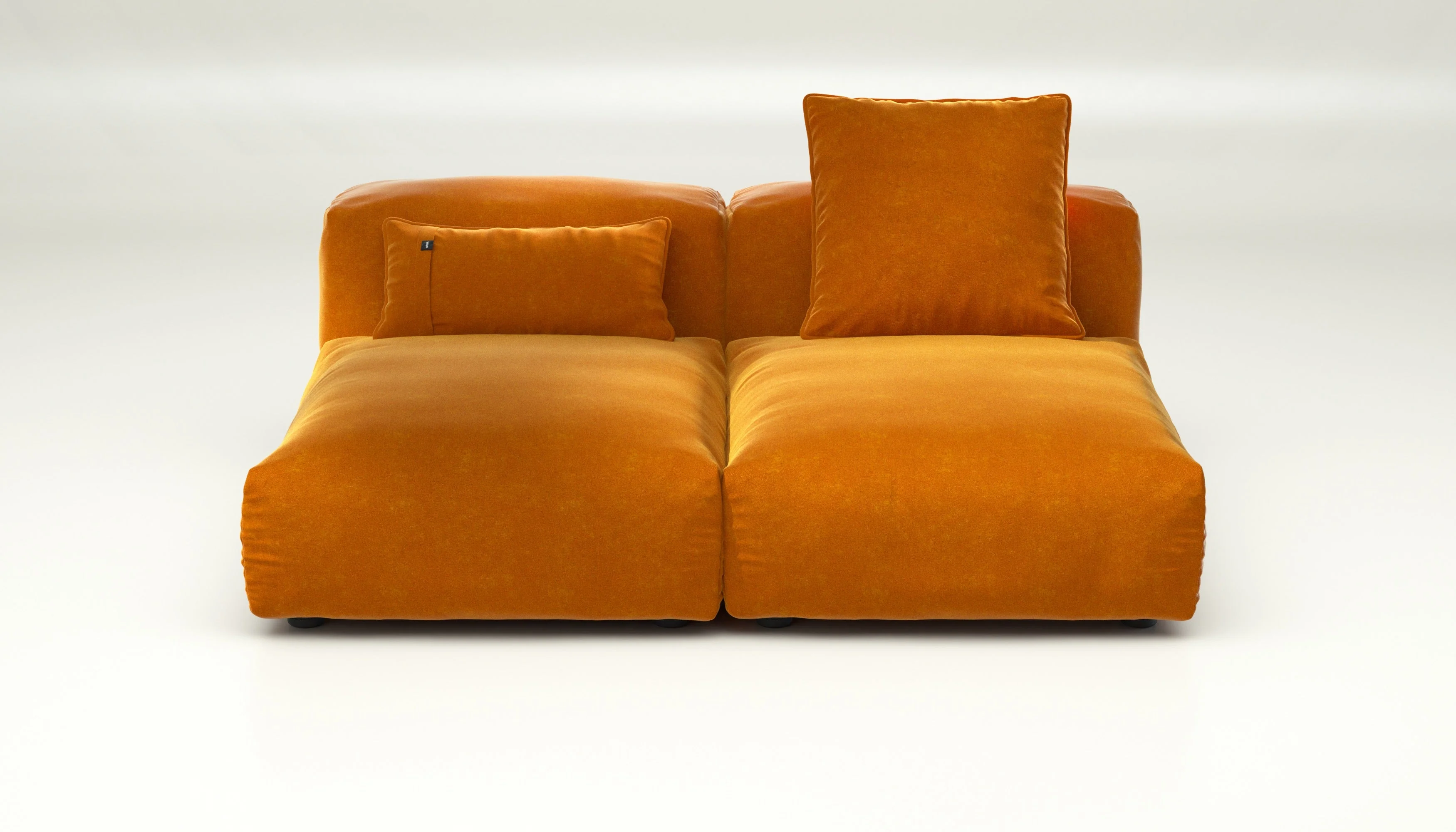 vetsak | Sofa Set 01 Medium - Suave - Orange Blaze | Modulares Sofa | 2.5 Sitzer