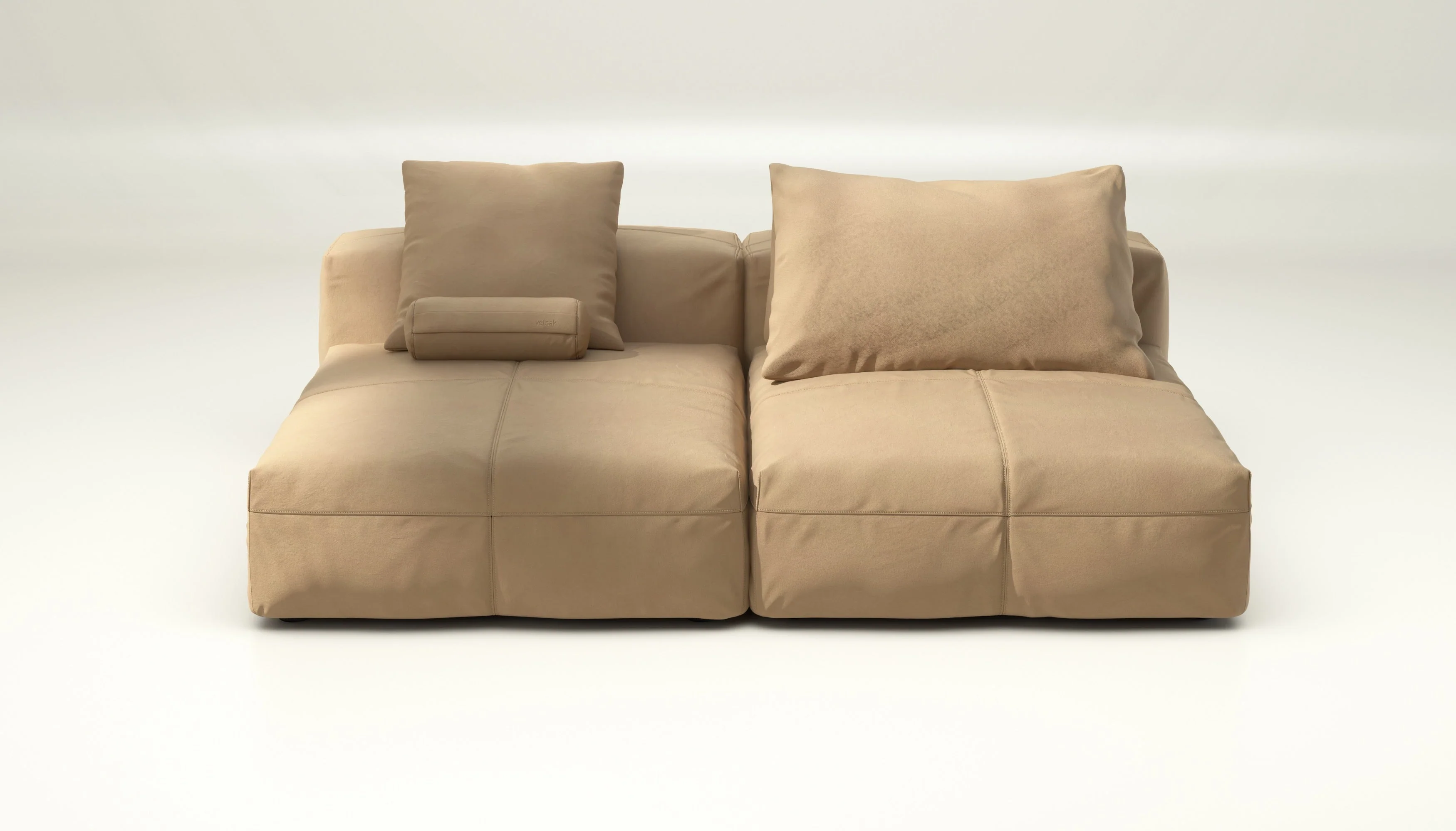 vetsak | Sofa Set 01 XLarge - Leather - Beige | Modulares Sofa | 3.5 Sitzer