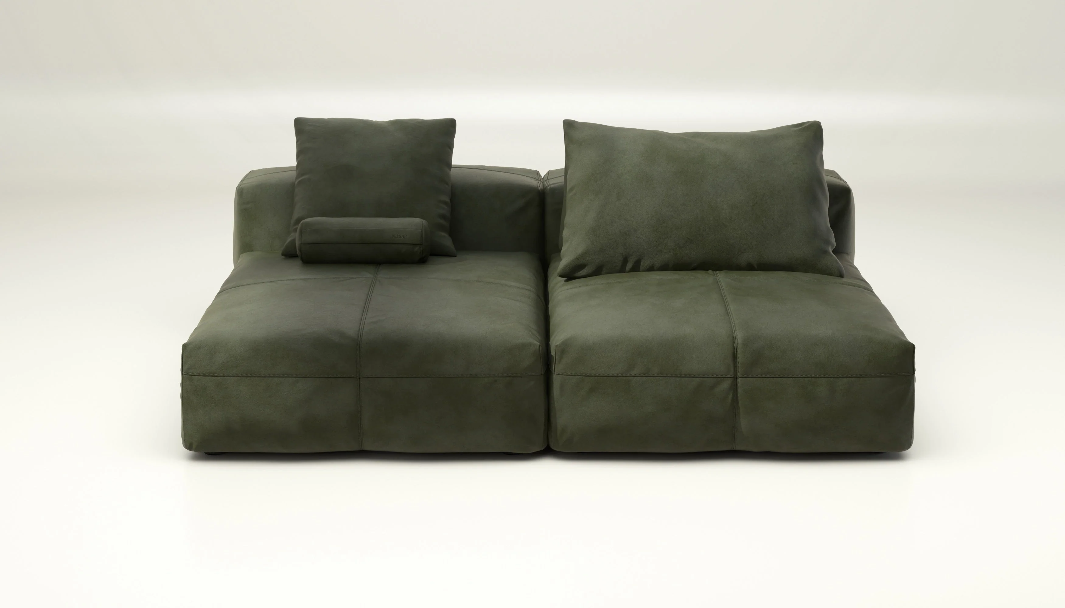 vetsak | Sofa Set 01 XLarge - Leather - Olive | Modulares Sofa | 3.5 Sitzer