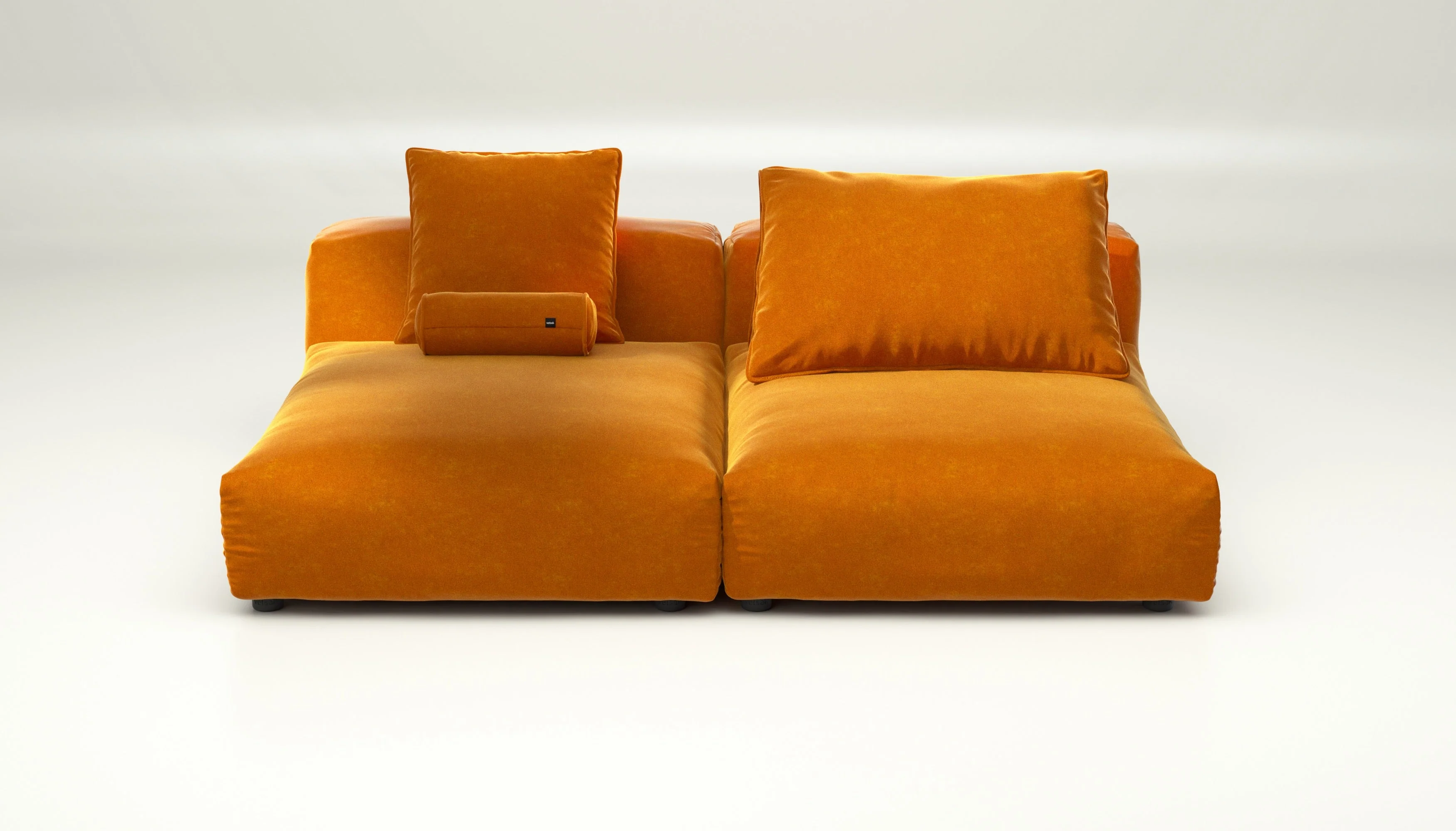 vetsak | Sofa Set 01 XLarge - Suave - Orange Blaze | Modulares Sofa | 3.5 Sitzer