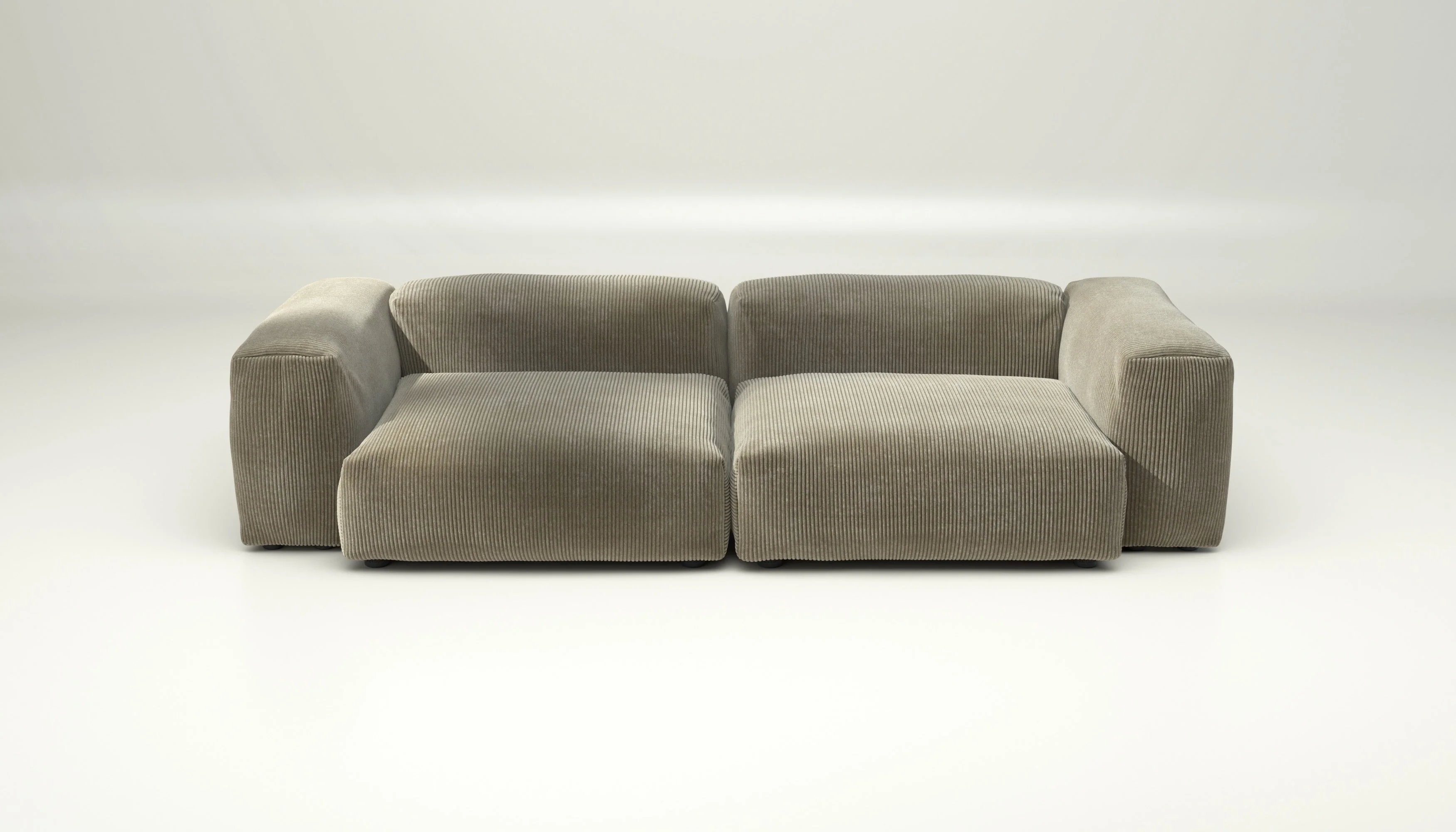 vetsak | Sofa Set 02 Large - Cord Velour - Khaki | Modulares Sofa | 3.5 Sitzer | Big Sofa - Image 2