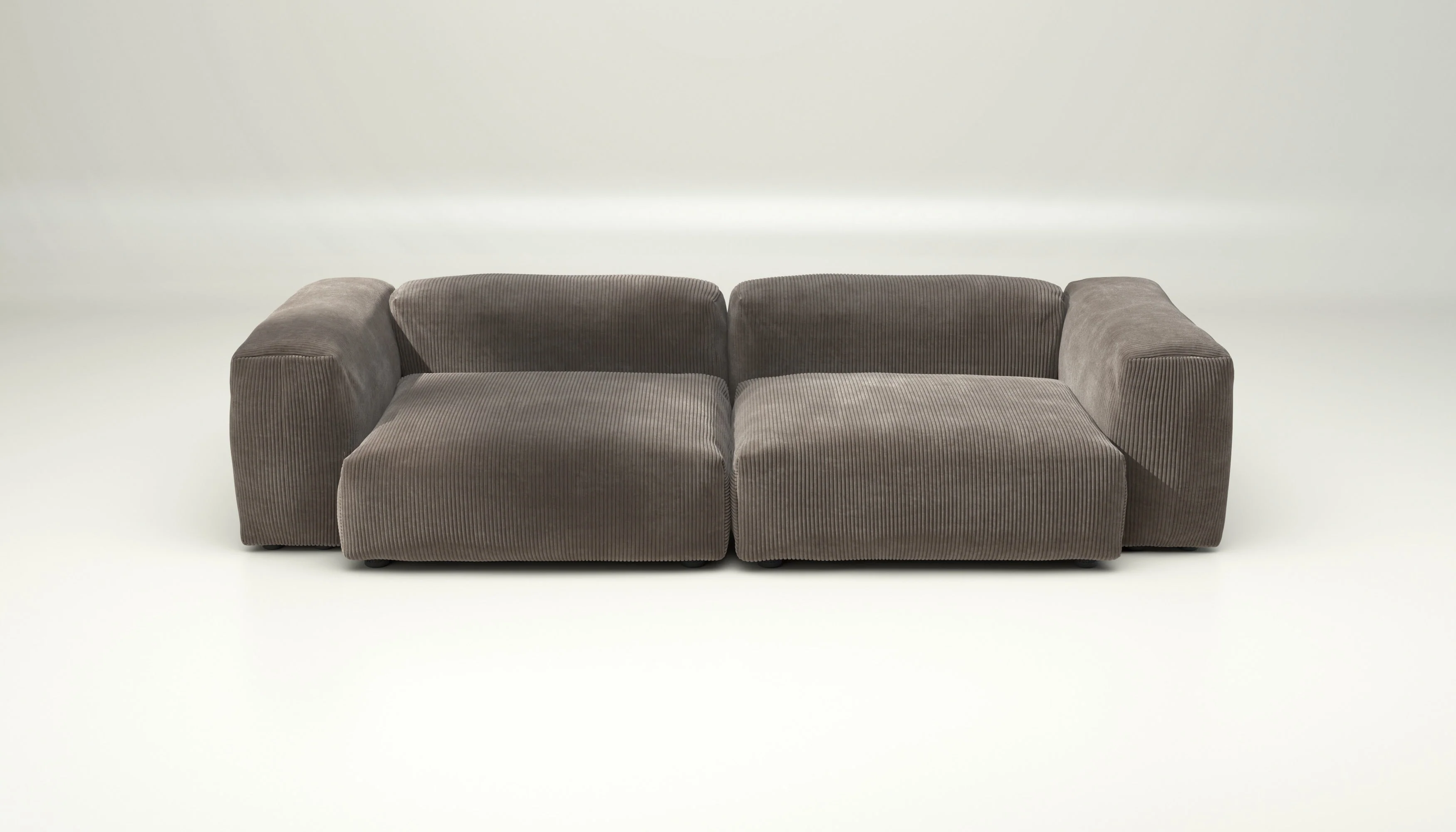 vetsak | Sofa Set 02 Large - Cord Velour - Mocha | Modulares Sofa | 3.5 Sitzer | Big Sofa - Image 2
