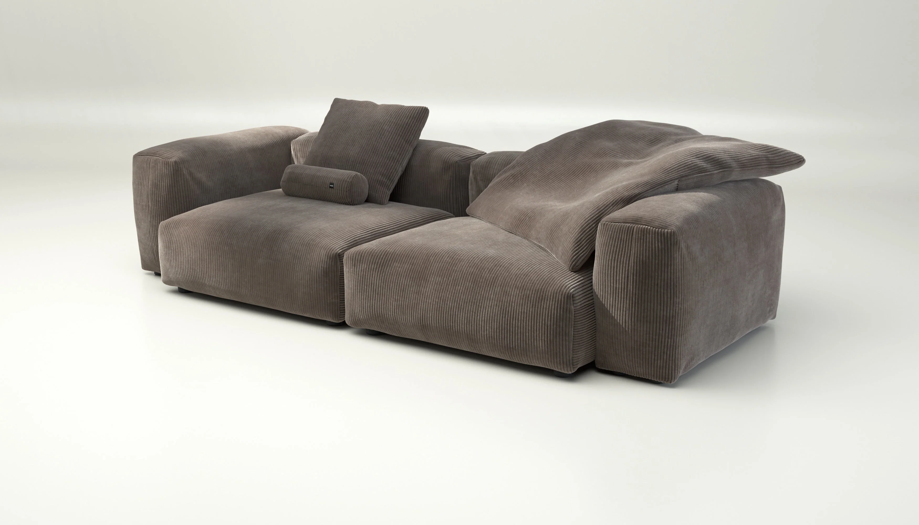vetsak | Sofa Set 02 Large - Cord Velour - Mocha | Modulares Sofa | 3.5 Sitzer | Big Sofa - Image 3