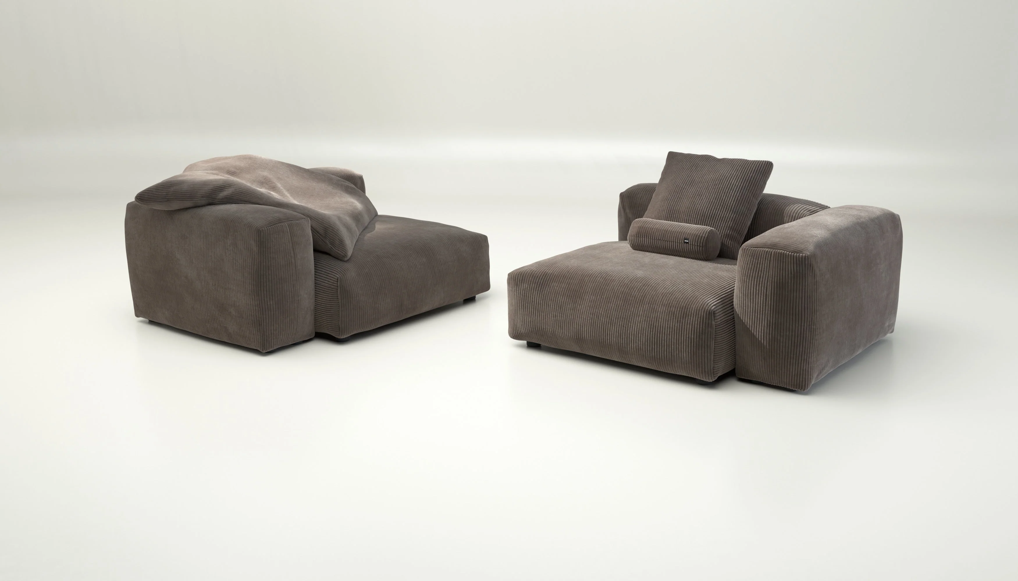 vetsak | Sofa Set 02 Large - Cord Velour - Mocha | Modulares Sofa | 3.5 Sitzer | Big Sofa - Image 4