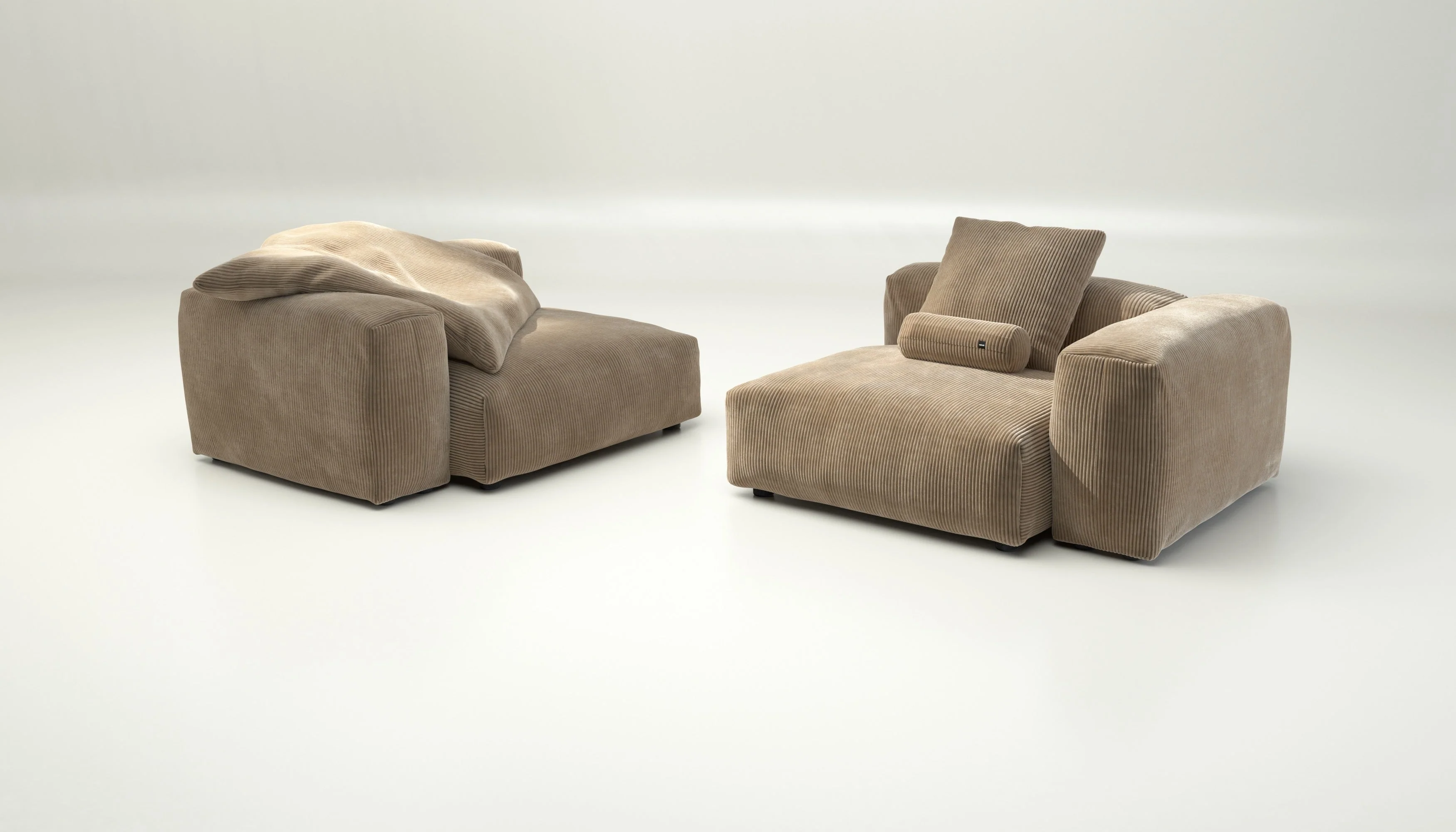 vetsak | Sofa Set 02 Large - Cord Velour - Sand | Modulares Sofa | 3.5 Sitzer | Big Sofa - Image 4