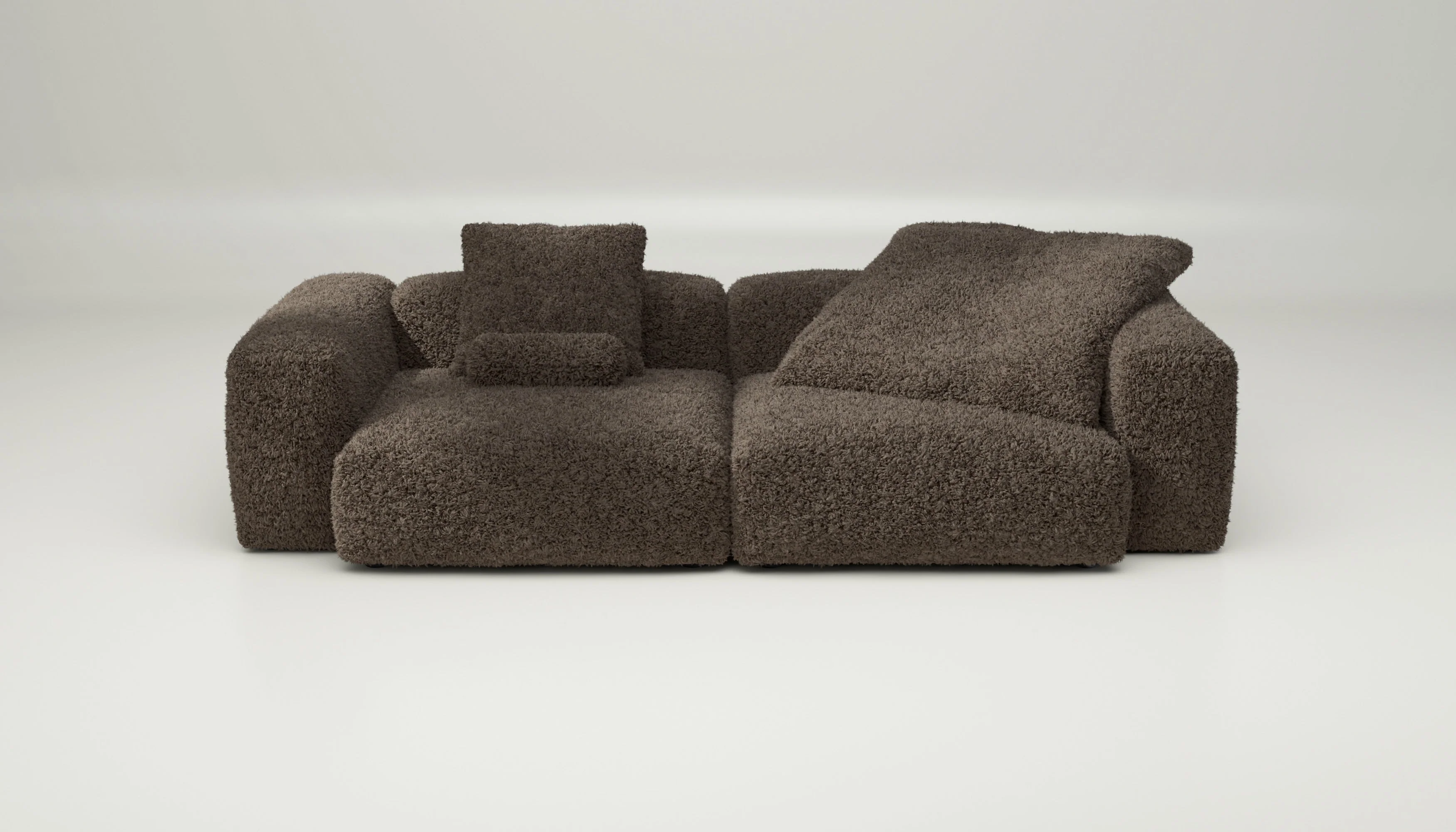 vetsak | Sofa Set 02 Large - Doodle - Cacao | Modulares Sofa | 3.5 Sitzer | Big Sofa