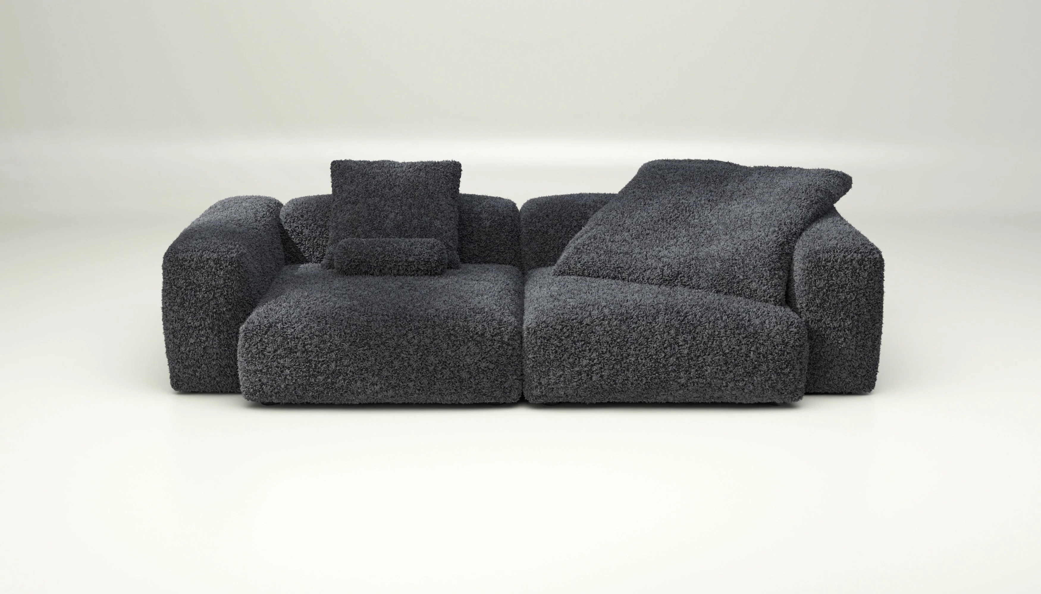 vetsak | Sofa Set 02 Large - Doodle - Dark Grey | Modulares Sofa | 3.5 Sitzer | Big Sofa
