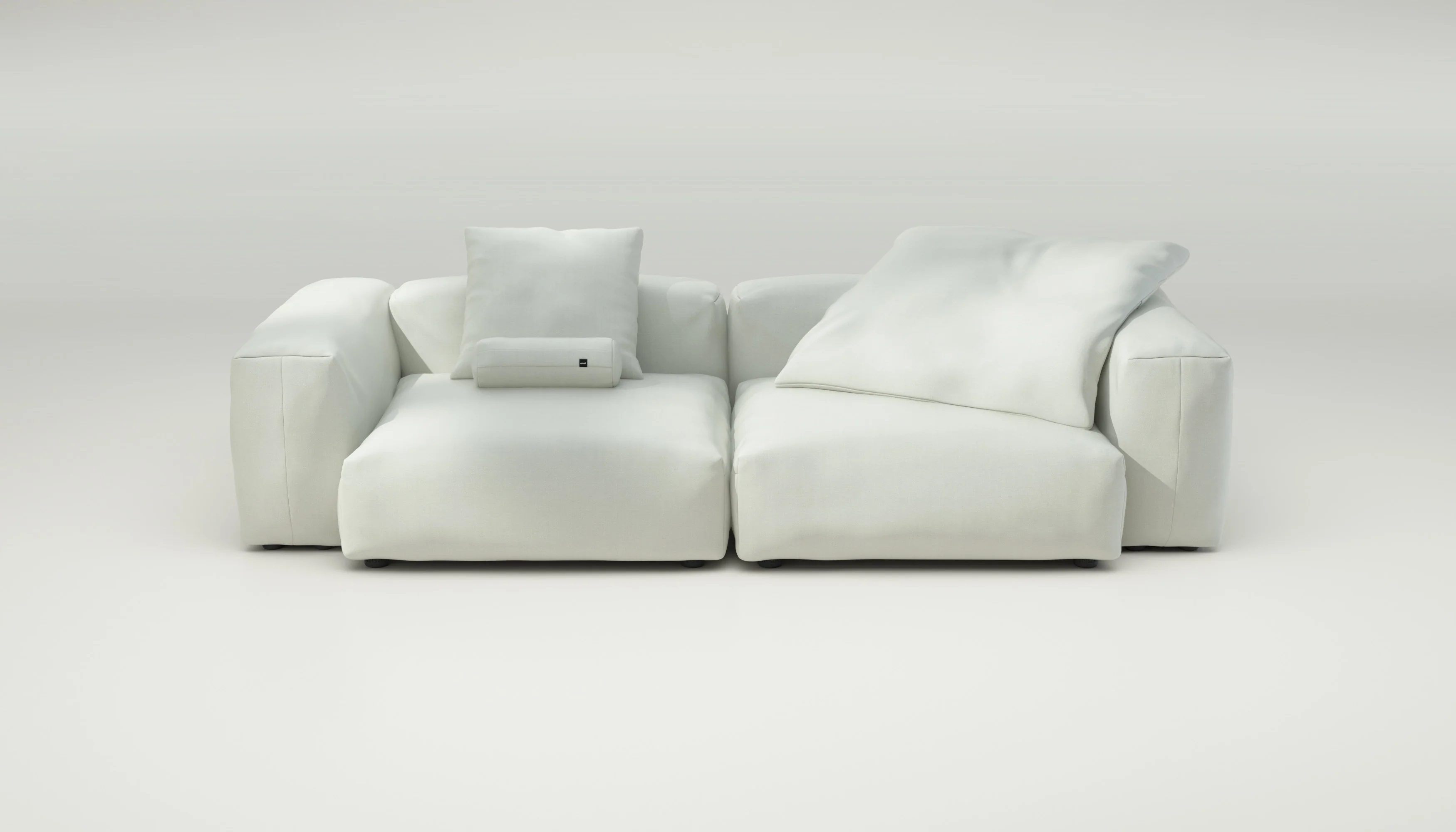 vetsak | Sofa Set 02 Large - Herringbone - Creme | Modulares Sofa | 3.5 Sitzer | Big Sofa
