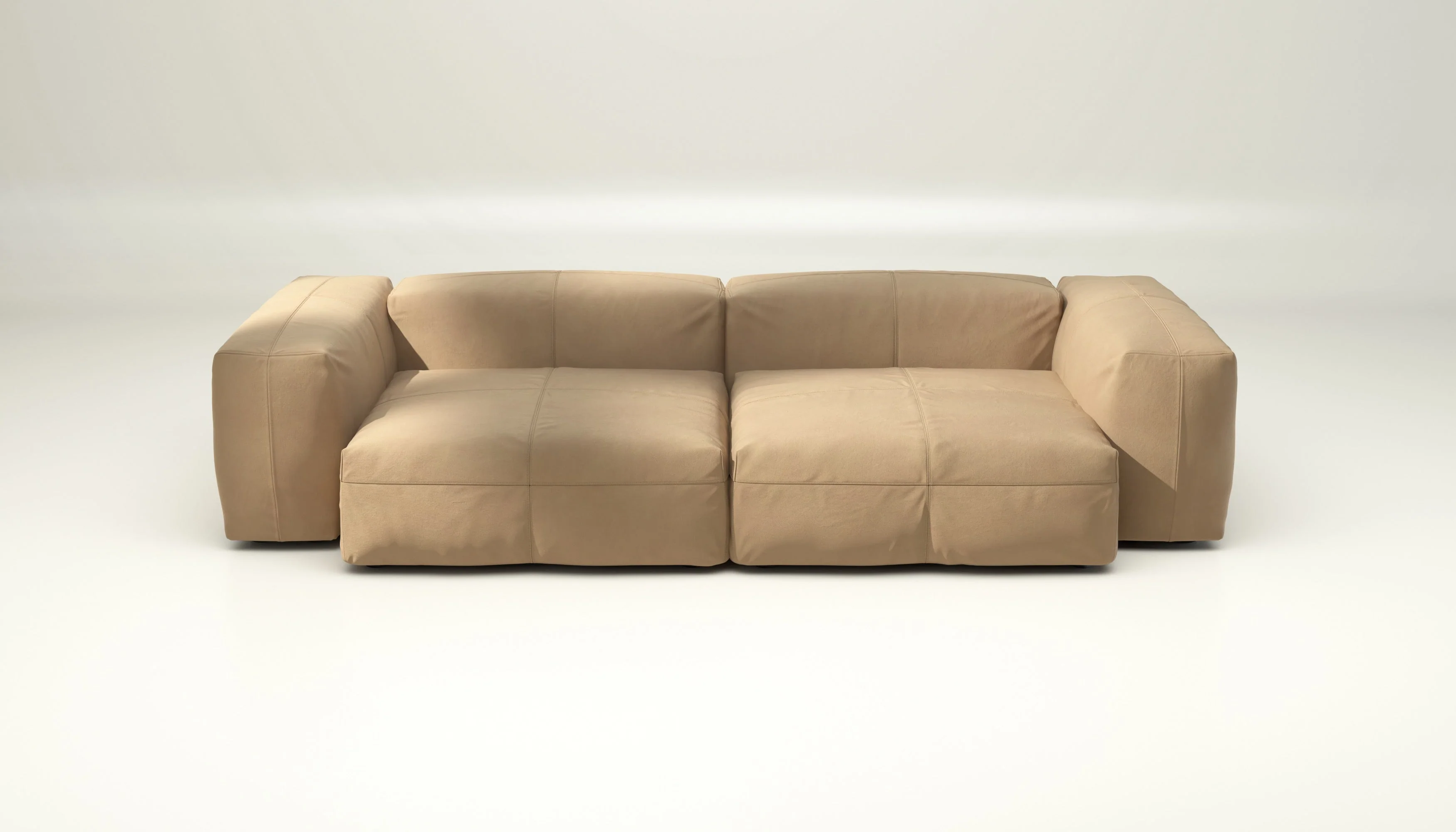 vetsak | Sofa Set 02 Large - Leather - Beige | Modulares Sofa | 3.5 Sitzer | Big Sofa - Image 2