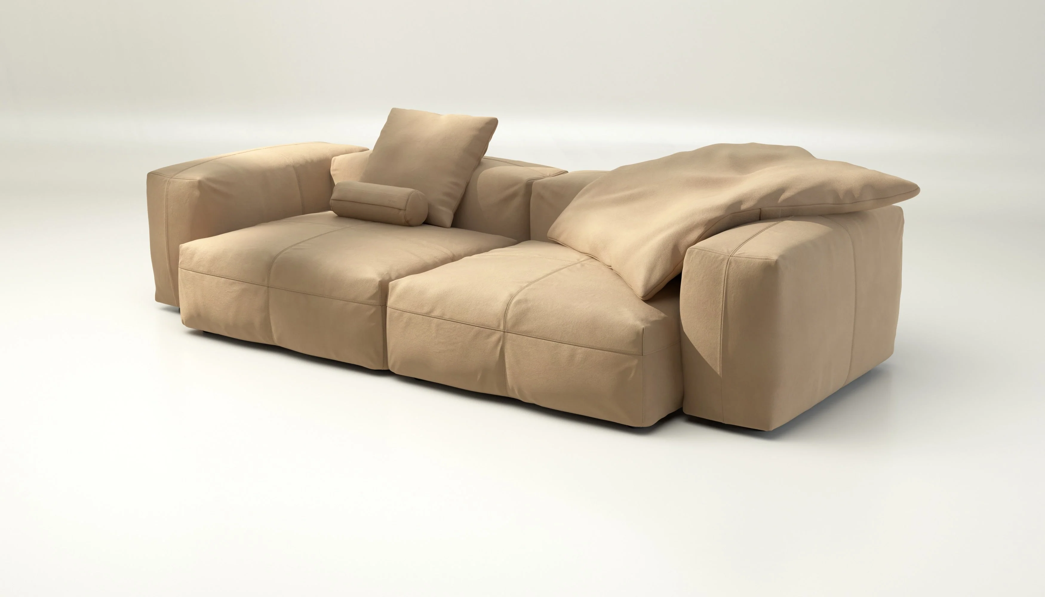 vetsak | Sofa Set 02 Large - Leather - Beige | Modulares Sofa | 3.5 Sitzer | Big Sofa - Image 3