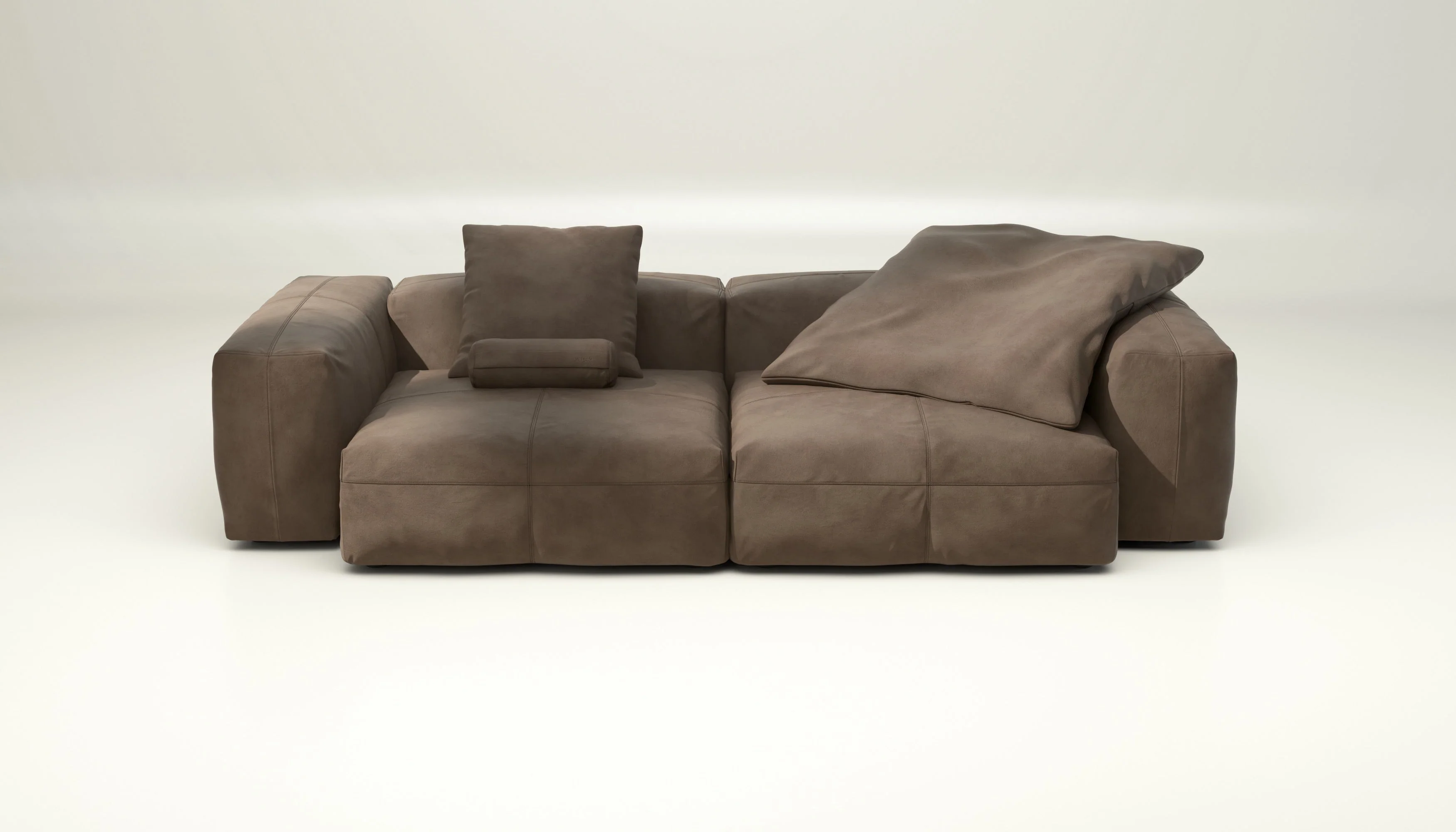 vetsak | Sofa Set 02 Large - leather - cacao | Modulares Sofa | 3.5 Sitzer | Big Sofa