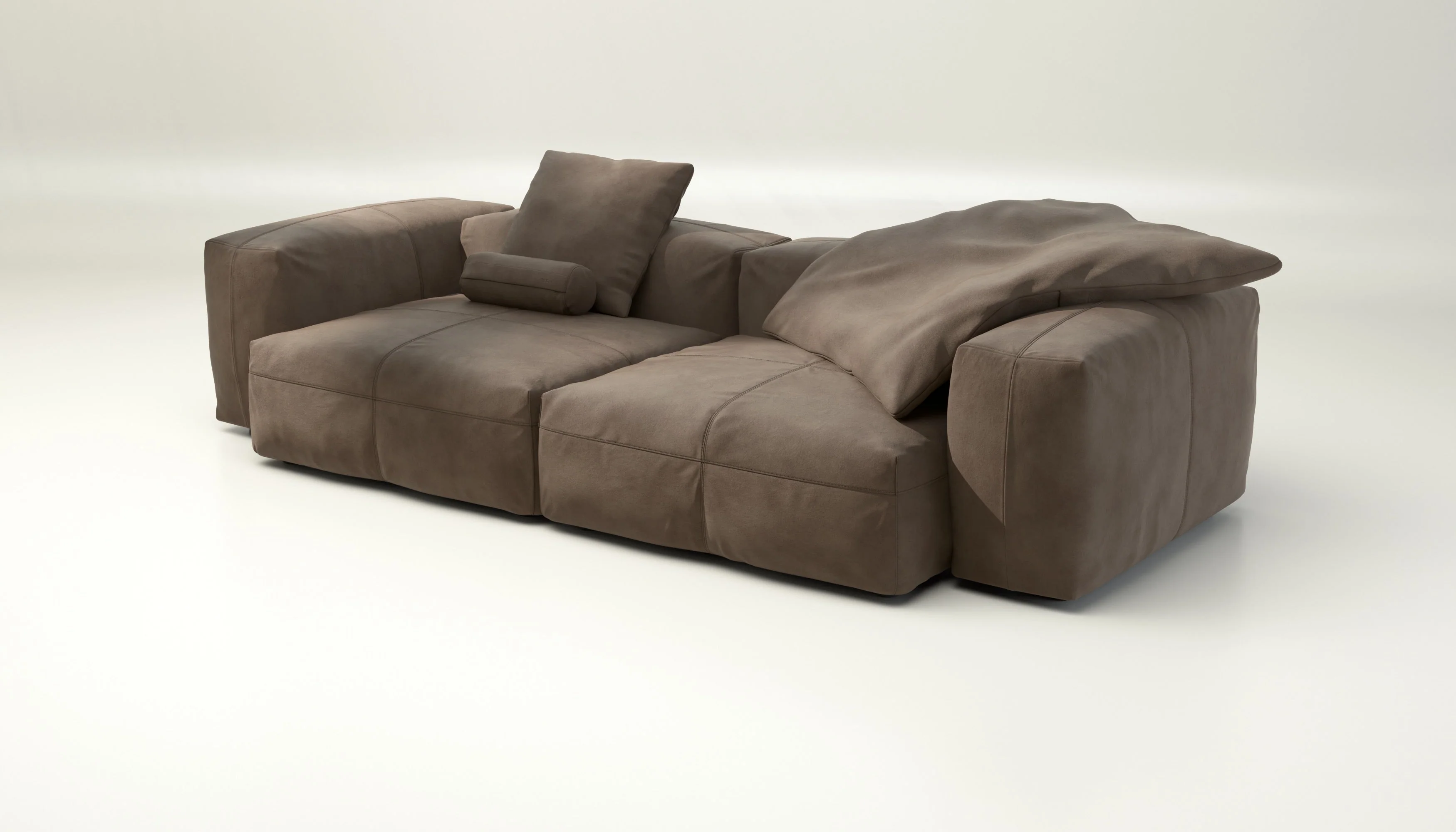 vetsak | Sofa Set 02 Large - leather - cacao | Modulares Sofa | 3.5 Sitzer | Big Sofa - Image 3
