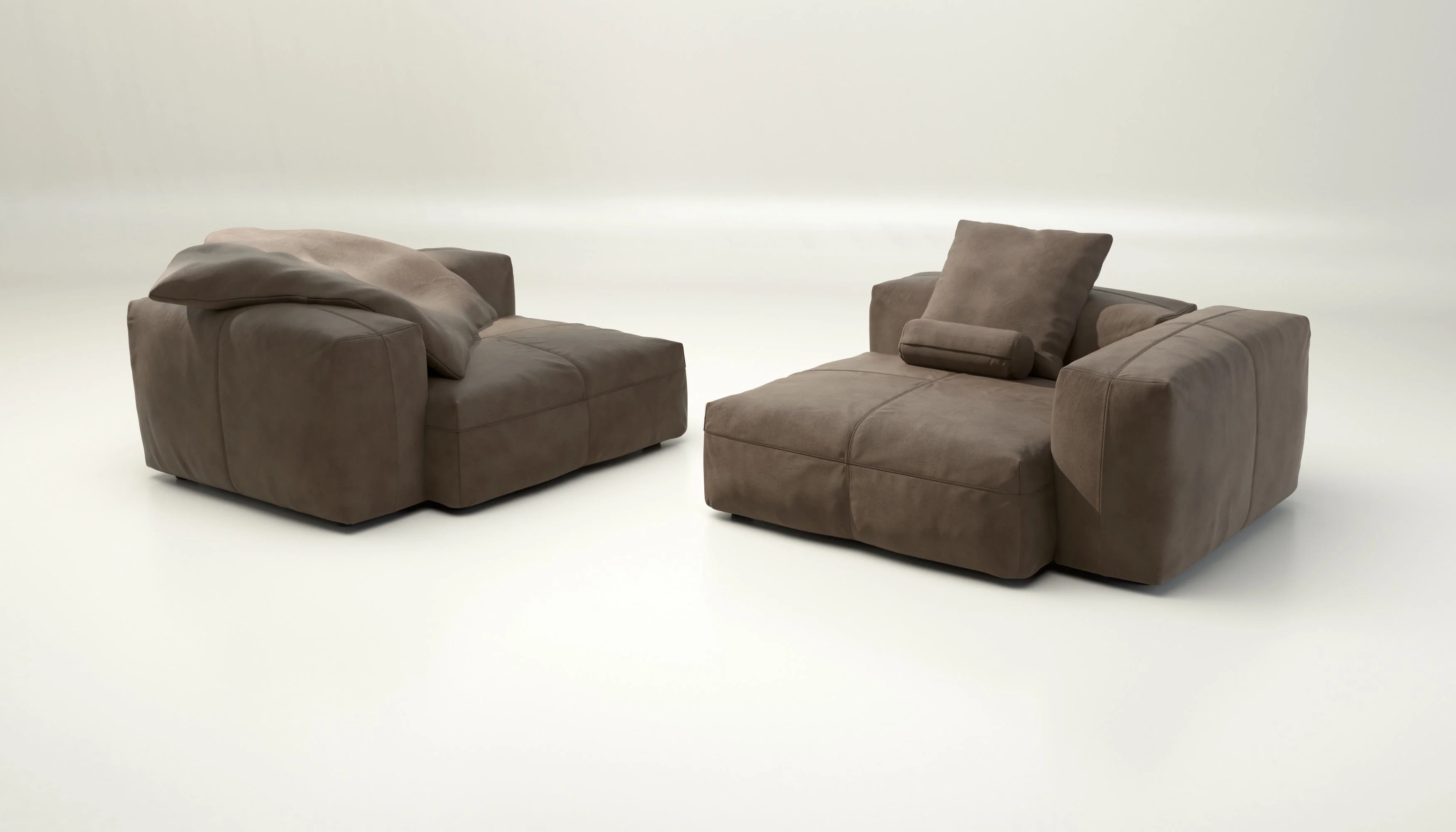 vetsak | Sofa Set 02 Large - leather - cacao | Modulares Sofa | 3.5 Sitzer | Big Sofa - Image 4