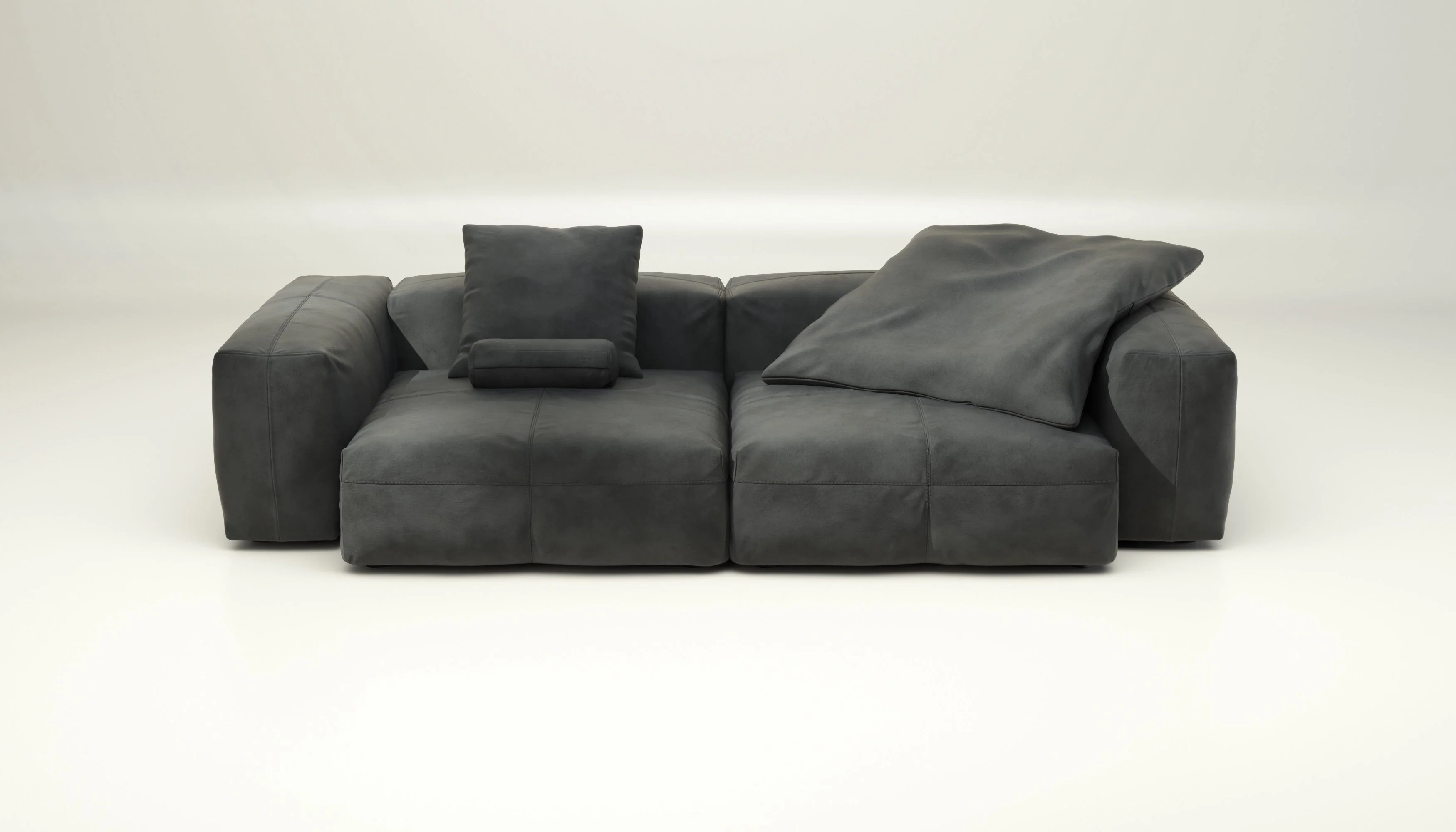 vetsak | Sofa Set 02 Large - Leather - Cacao | Modulares Sofa | 3.5 Sitzer | Big Sofa