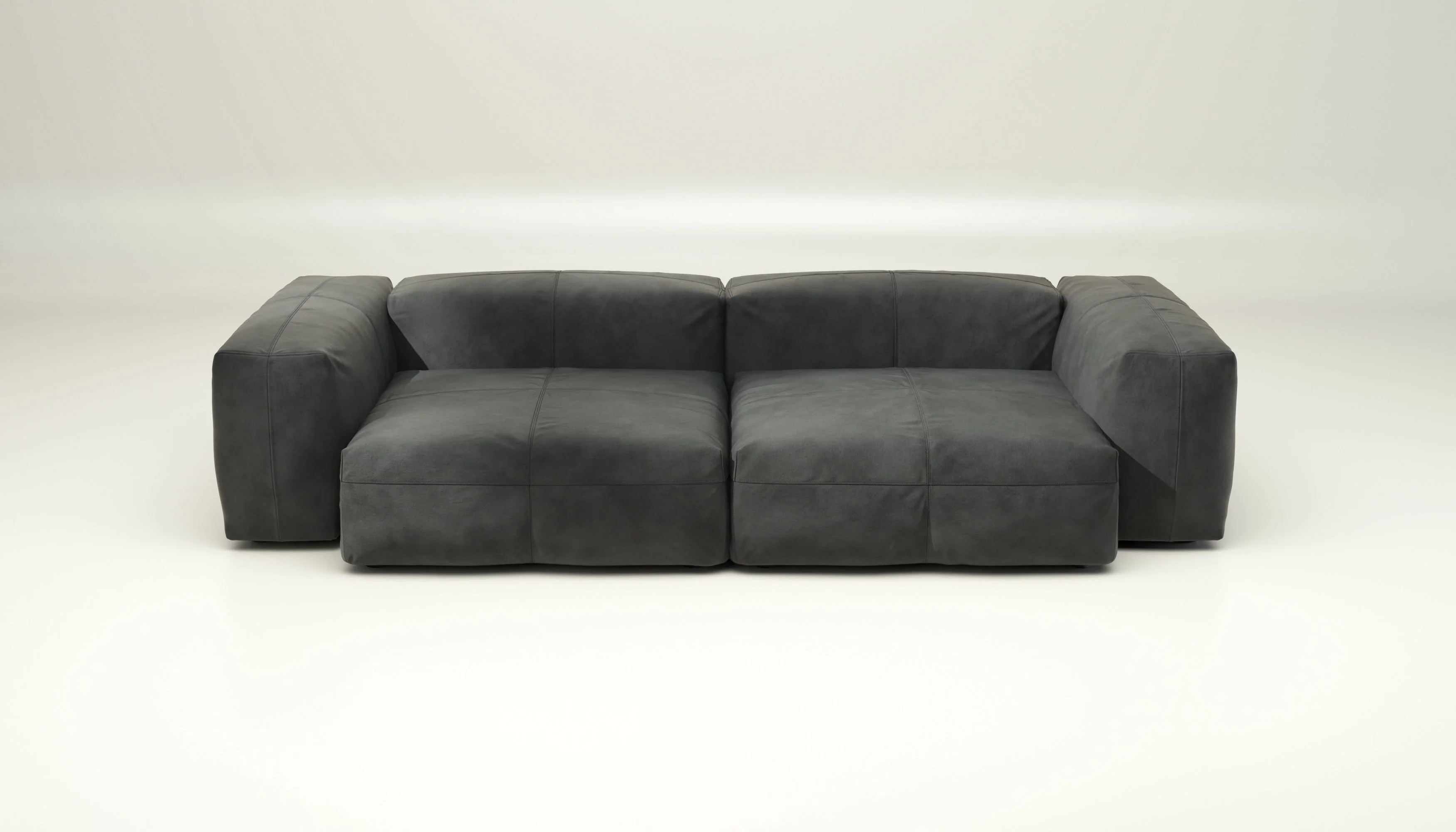 vetsak | Sofa Set 02 Large - Leather - Cacao | Modulares Sofa | 3.5 Sitzer | Big Sofa - Image 2
