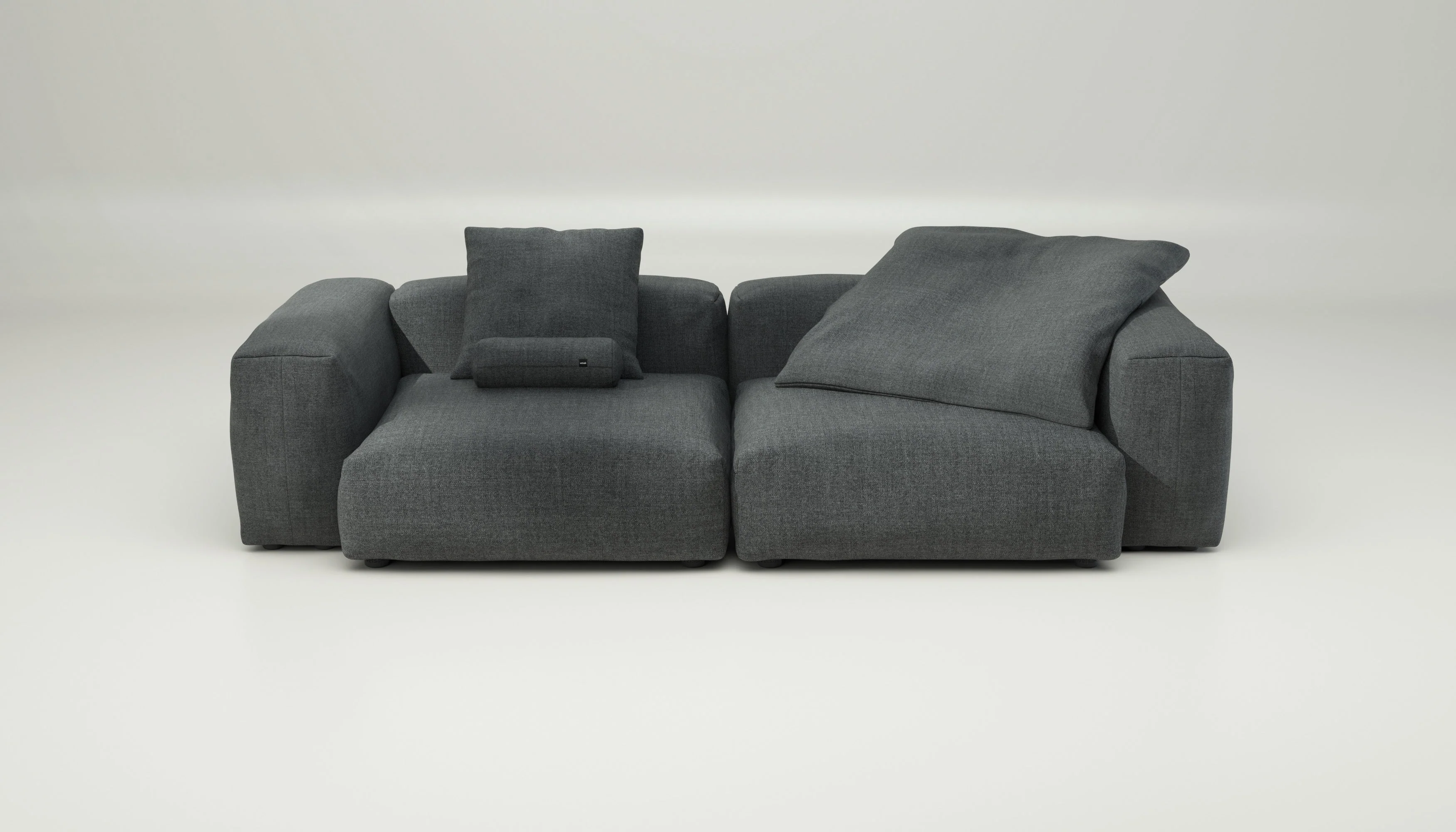 vetsak | Sofa Set 02 Large - Pique - Dark Grey | Modular Sofa | 3.5 Seater | Big Sofa