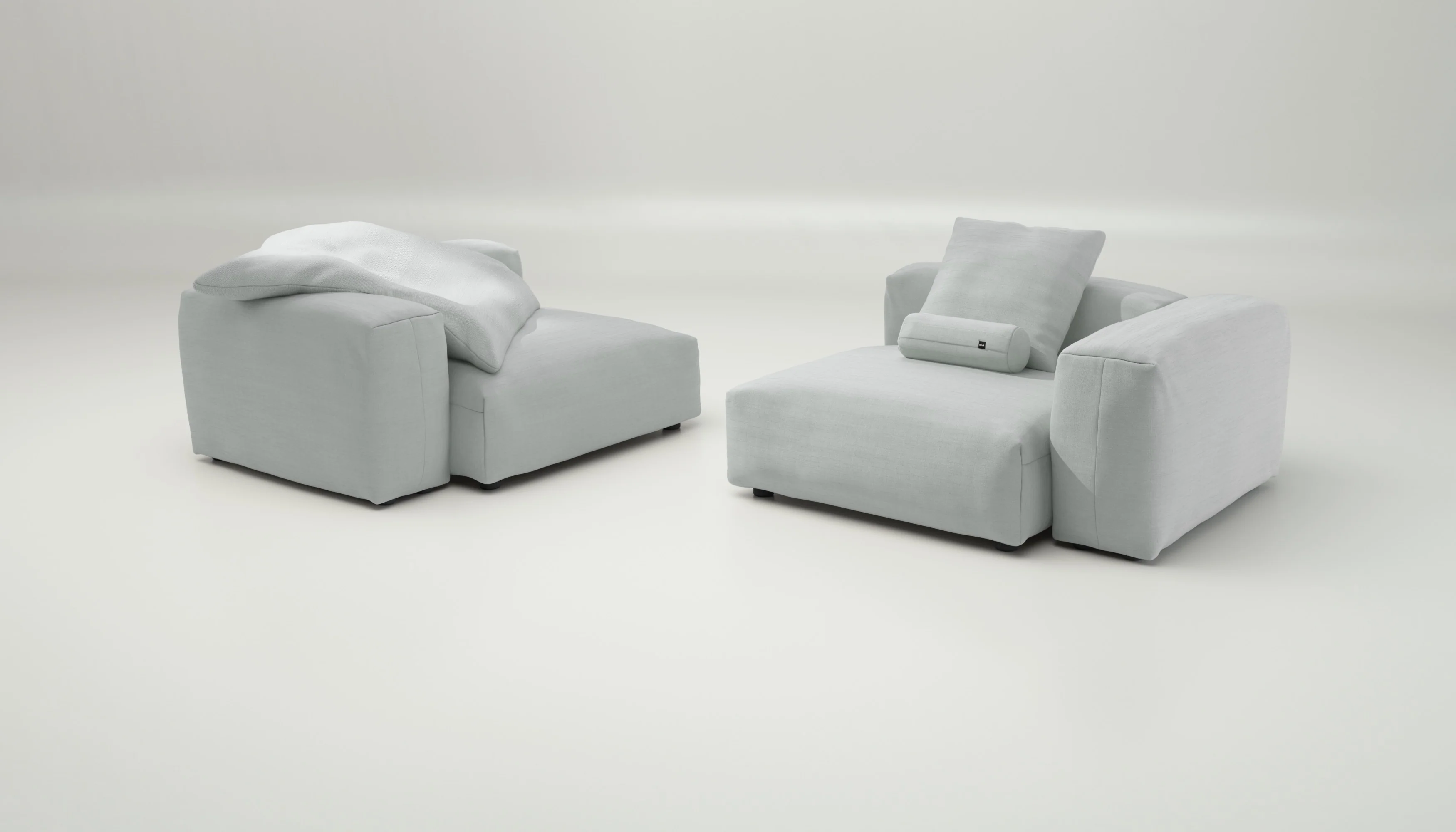 vetsak | Sofa Set 02 Large - Pique - Light Grey | Modular Sofa | 3.5 Seater | Big Sofa - Image 4