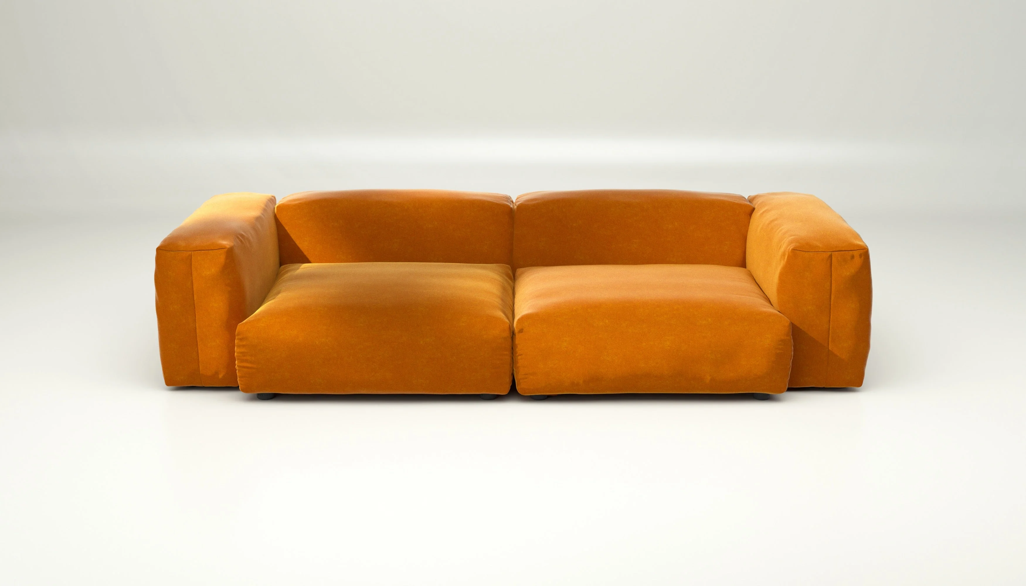 vetsak | Sofa Set 02 Large - Suave - Orange Blaze | Modulares Sofa | 3.5 Sitzer | Big Sofa - Image 2