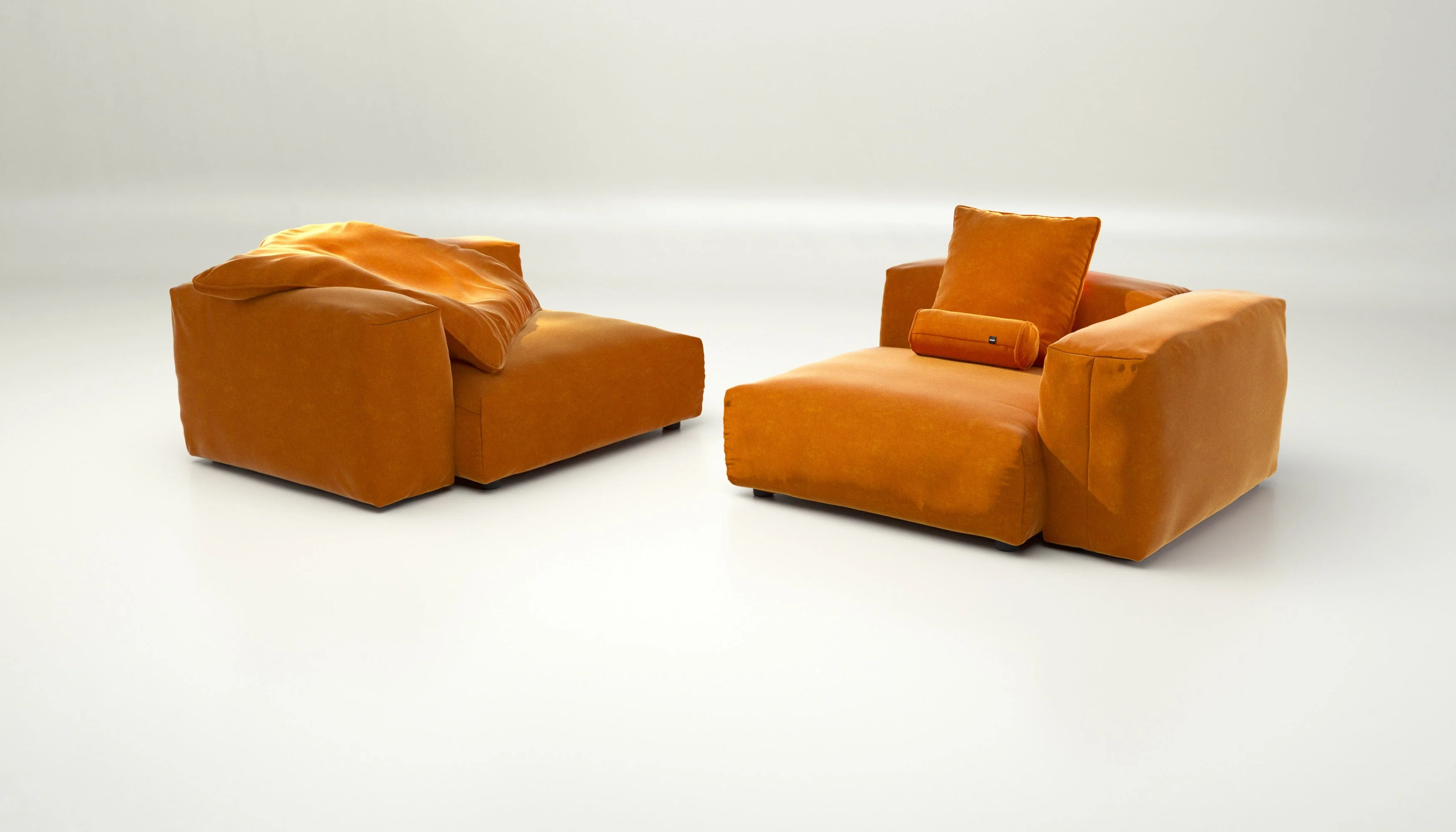 vetsak | Sofa Set 02 Large - Suave - Orange Blaze | Modulares Sofa | 3.5 Sitzer | Big Sofa - Image 4
