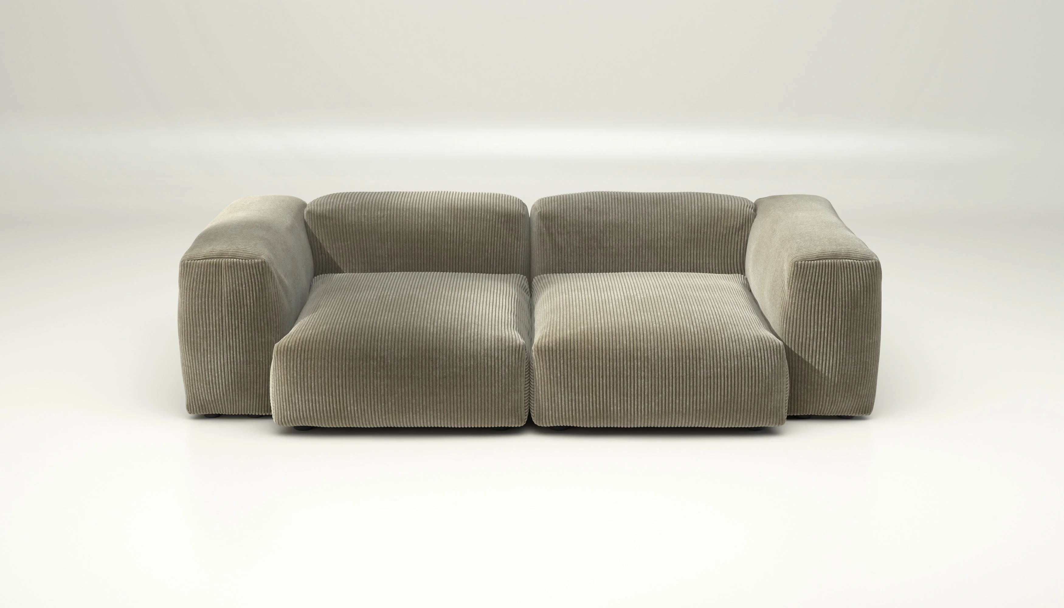 vetsak | Sofa Set 02 Medium - Cord Velour - Khaki | Modulares Sofa | 2.5 Sitzer | Big Sofa - Image 2
