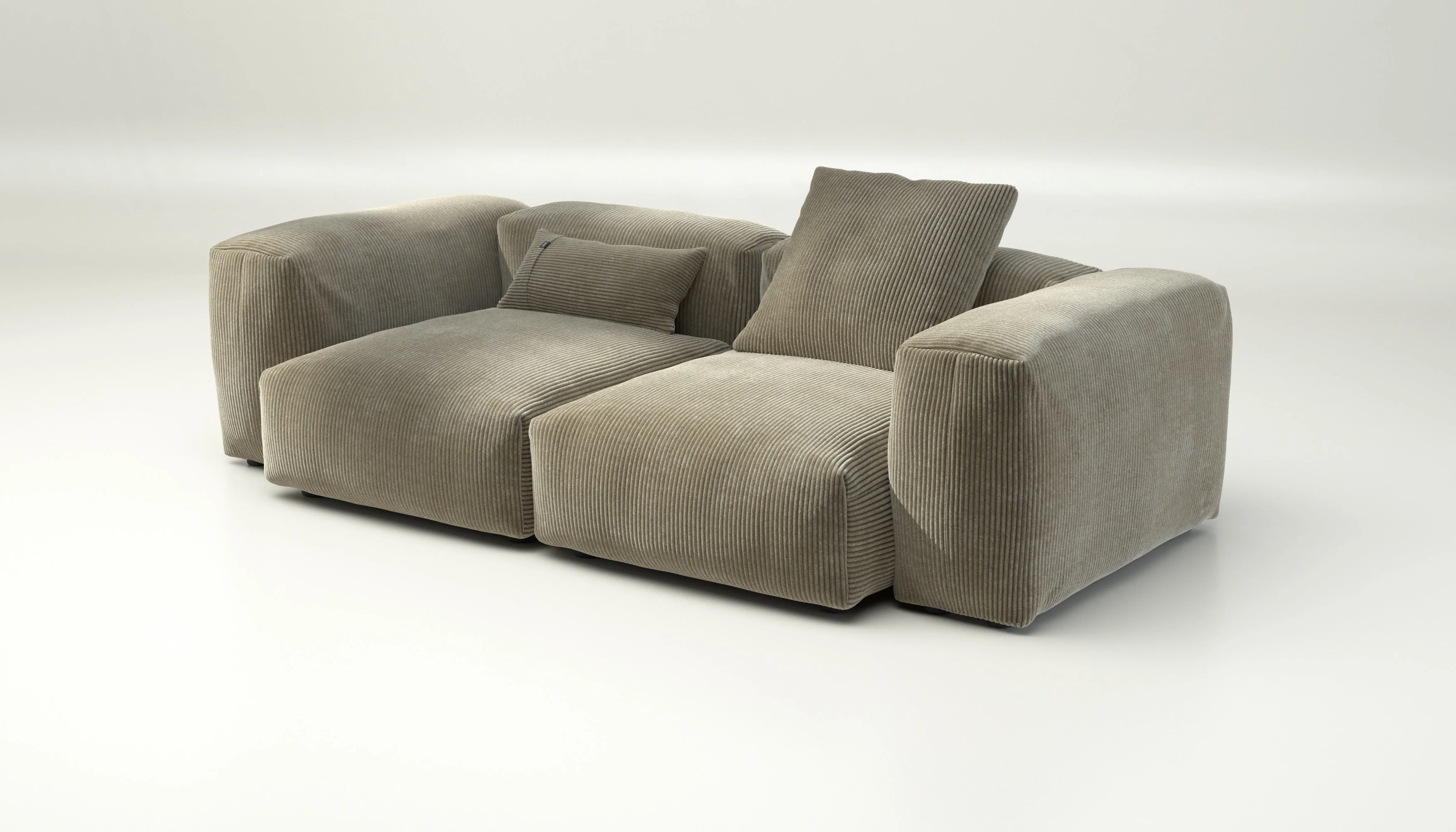 vetsak | Sofa Set 02 Medium - Cord Velour - Khaki | Modulares Sofa | 2.5 Sitzer | Big Sofa - Image 3