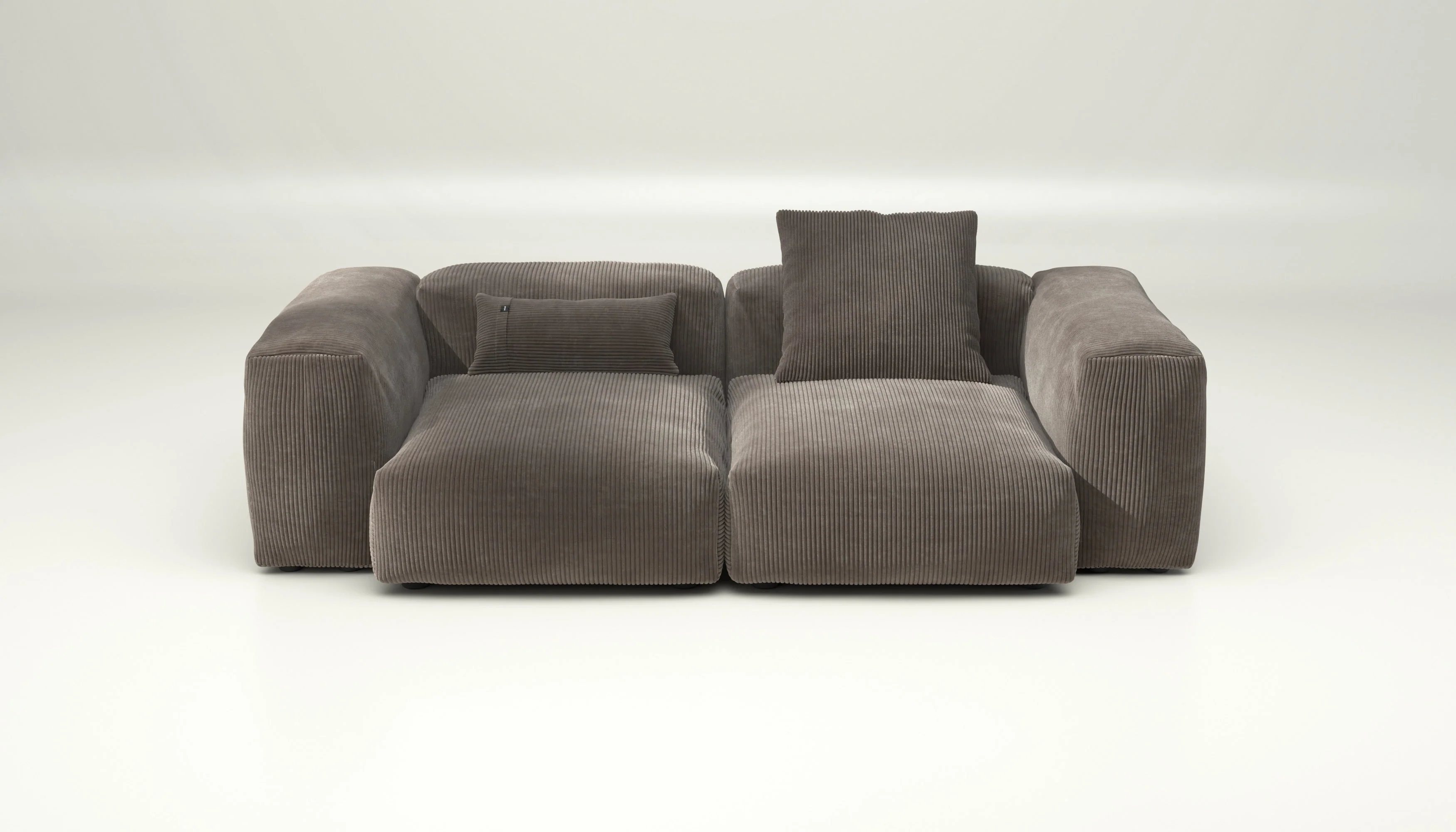vetsak | Sofa Set 02 Medium - Cord Velour - Mocha | Modulares Sofa | 2.5 Sitzer | Big Sofa